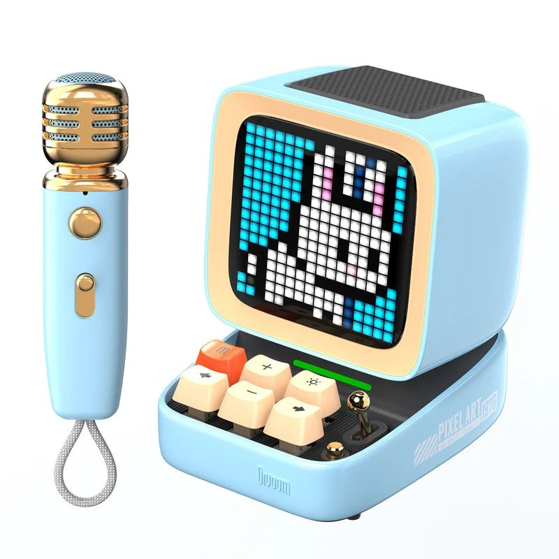 Divoom ® Ditoo-Mic Mini Karaoke Machine Pixel Art Bluetooth Speaker RGB Keyboard and Pixel Display Desktop Decor, Different Sound Modes - Image 8