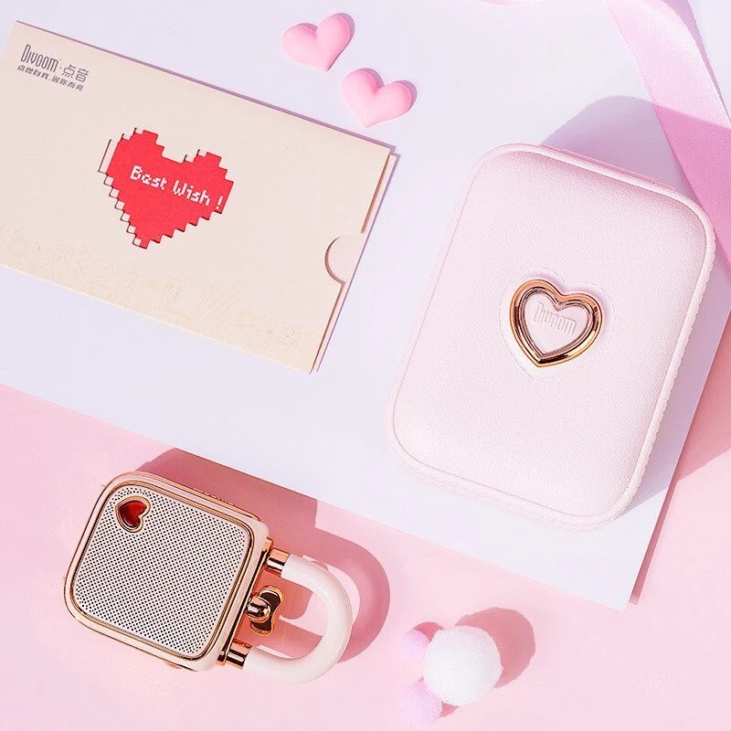 Divoom ® Love-Lock Bluetooth Speaker, Small Portable Music Box, Wireless Stereo Pairing Retro Soundbox, Cute Desktop Decoration - Image 6