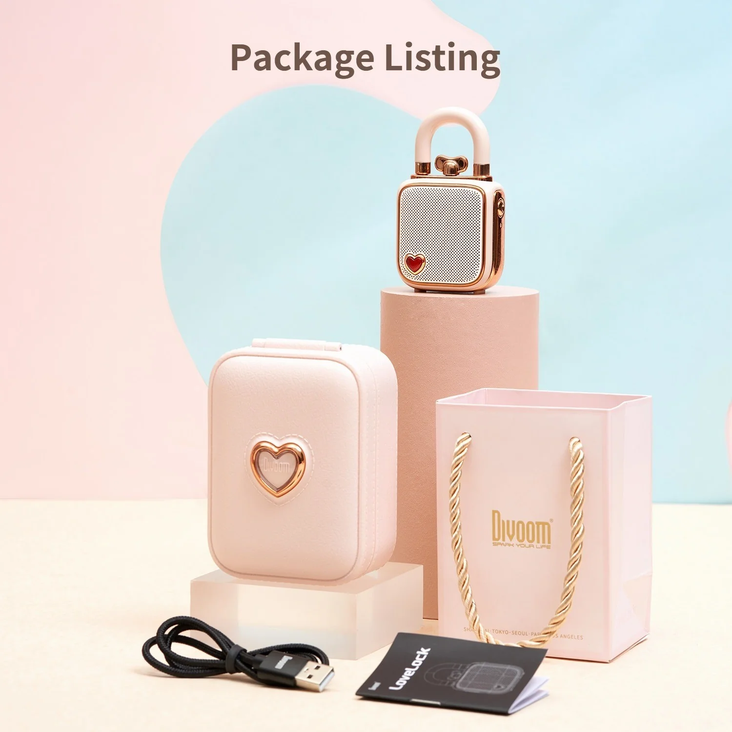 Divoom ® Love-Lock Bluetooth Speaker, Small Portable Music Box, Wireless Stereo Pairing Retro Soundbox, Cute Desktop Decoration - Image 8
