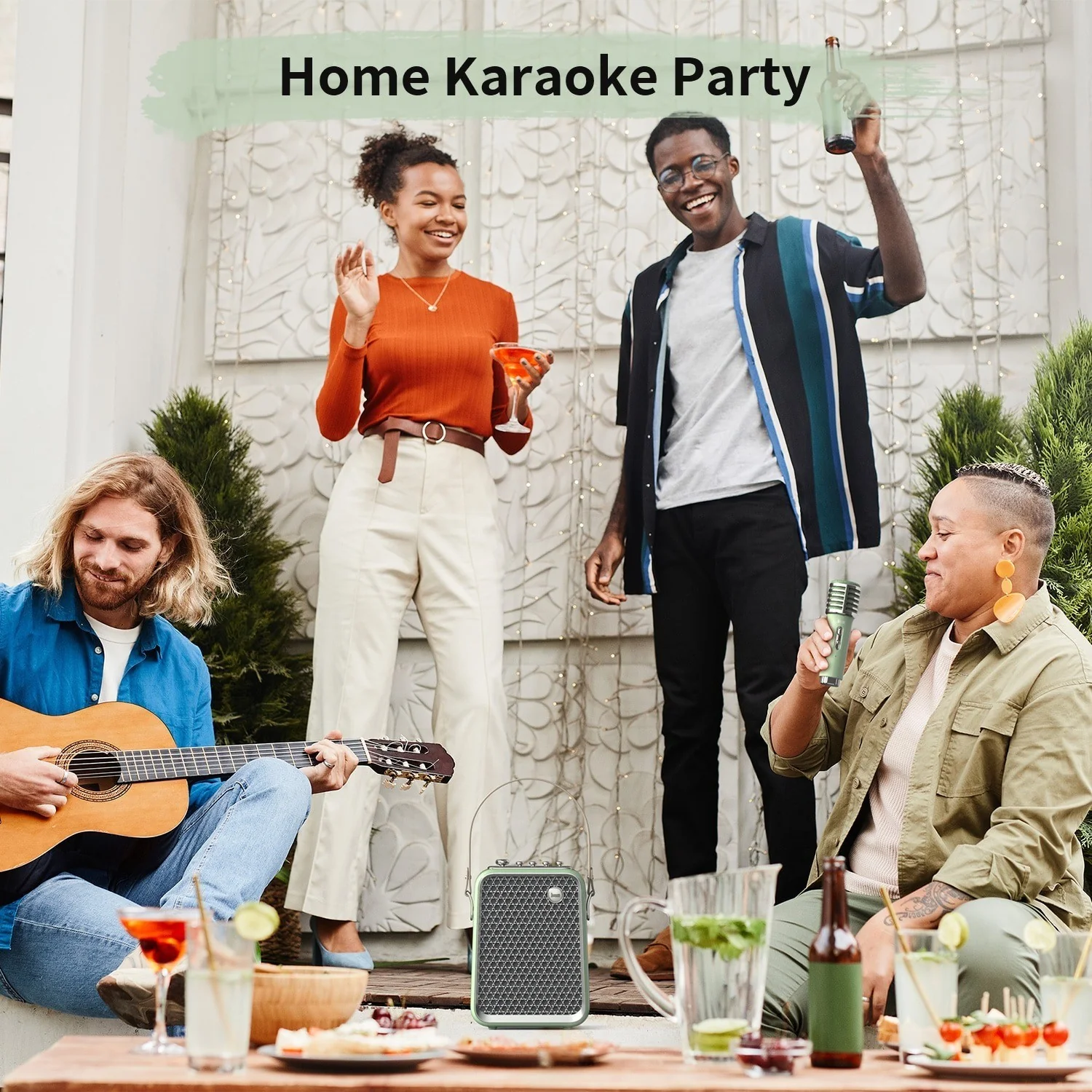 Divoom® Songbird-HQ Portable Karaoke Bluetooth Speaker with Dual Wireless Microphones - Image 10