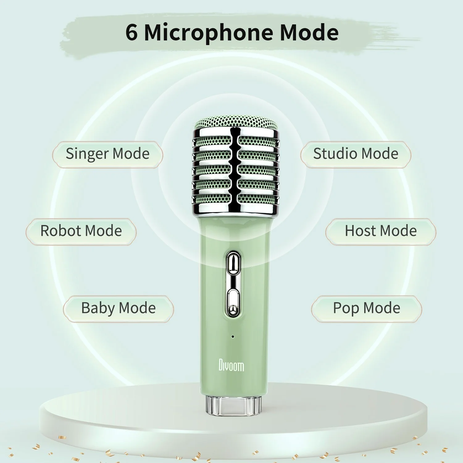 Divoom® Songbird-HQ Portable Karaoke Bluetooth Speaker with Dual Wireless Microphones - Image 7