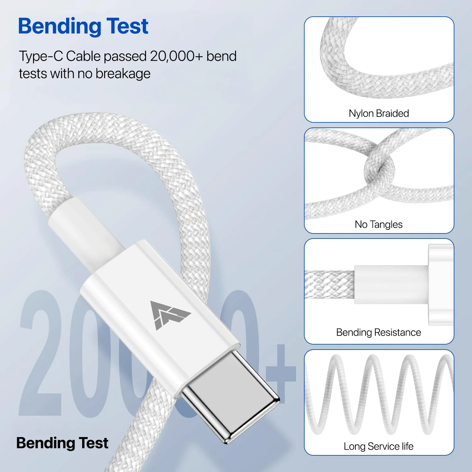 DR VAKU ® 100W Type-C to Type-C Braided Cable 2M Fast Charging - Image 2