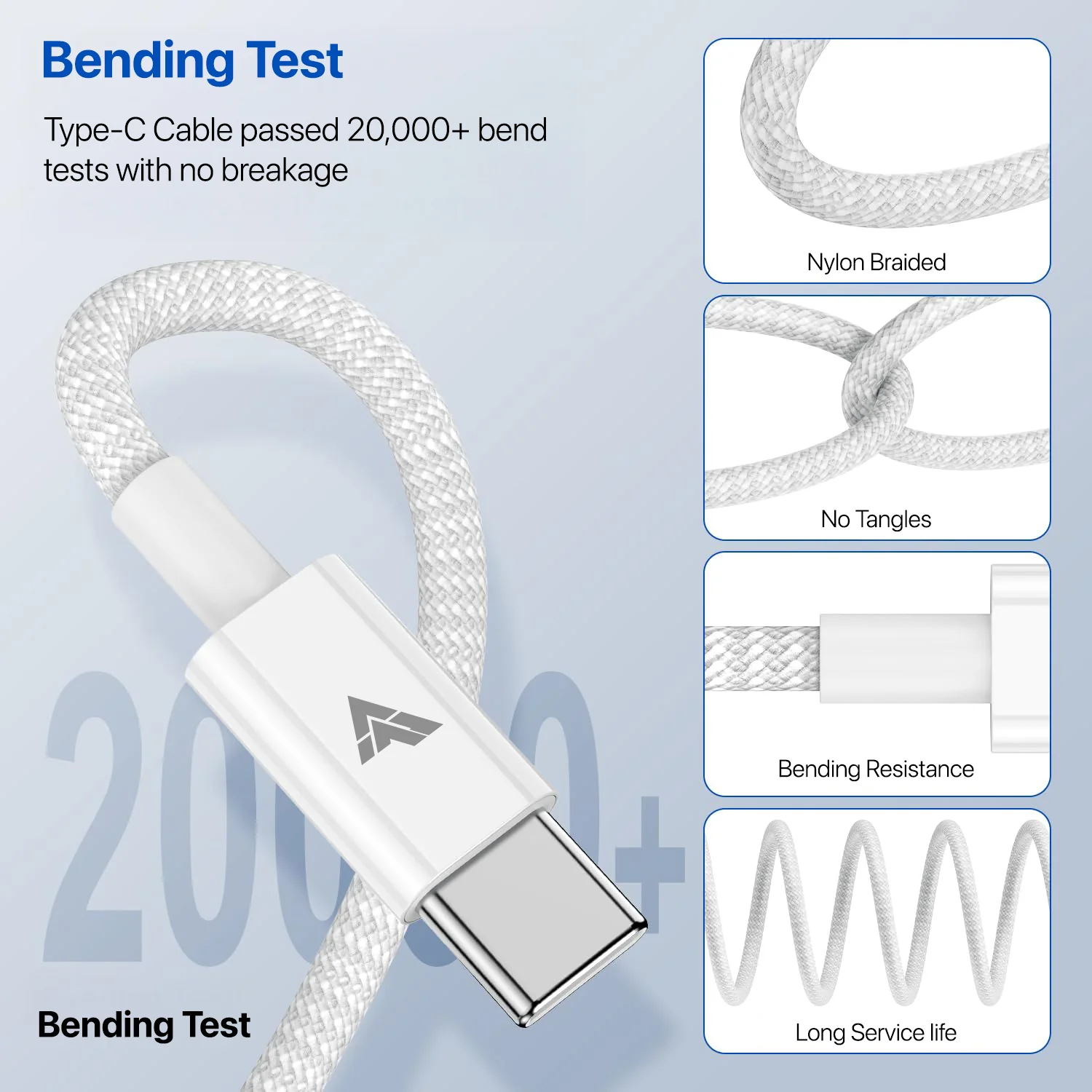 DR VAKU ® 240W Type-C to Type-C Braided Cable 2M Fast Charging - Image 2