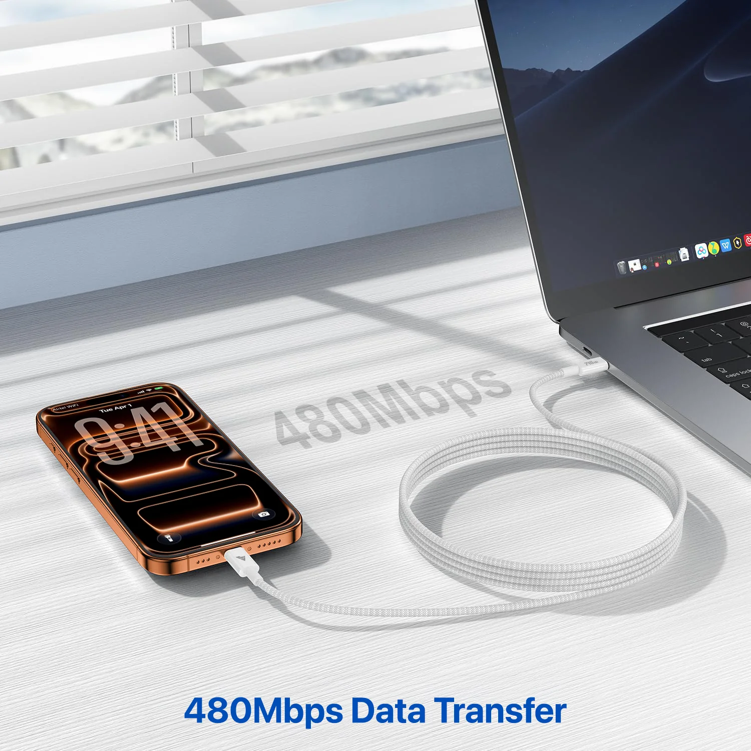 DR VAKU ® 240W Type-C to Type-C Braided Cable 2M Fast Charging - Image 6