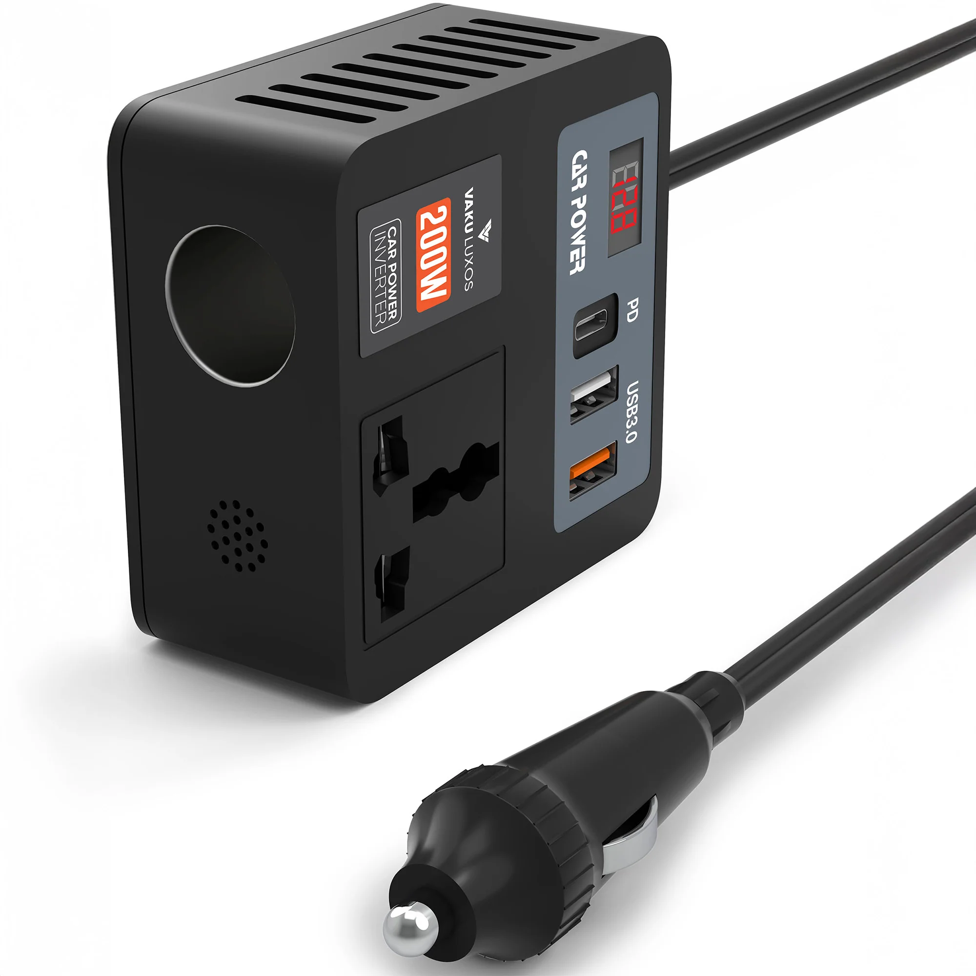 DR VAKU ® 5in1 VoltDrive Neo 200W Fast Charging Car Power Inverter 12V DC to 220V AC Socket Converter - Image 7