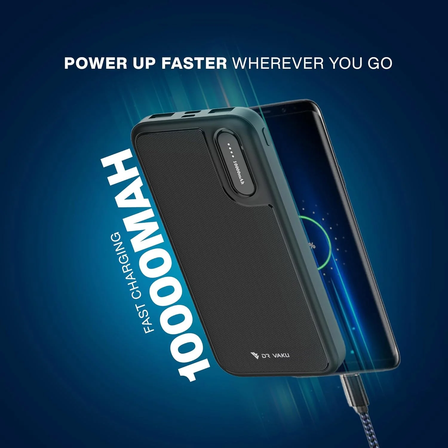 Dr. Vaku ® CYRA 10000mAh Power Bank 12W Dual USB Output, Type-C & Micro-USB Input, Compact & Portable - Image 5