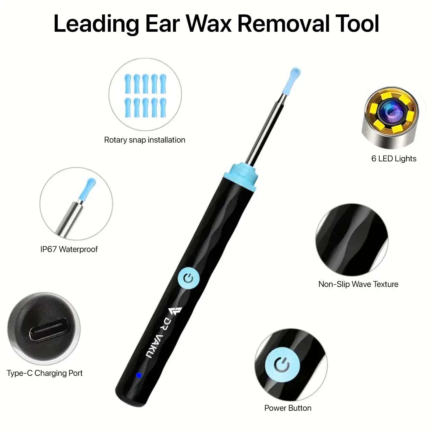 DR VAKU ® Earocam Earwax Removal Tool with 1080p Wireless Camera Waterproof Visual Ear Scope - Image 11
