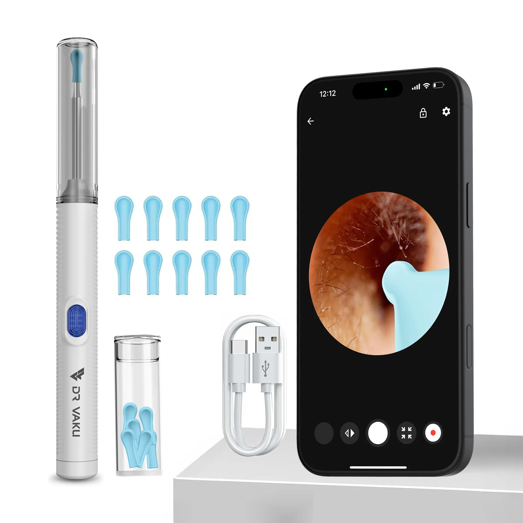 DR VAKU ® Earocam Earwax Removal Tool with 1080p Wireless Camera Waterproof Visual Ear Scope - Image 17