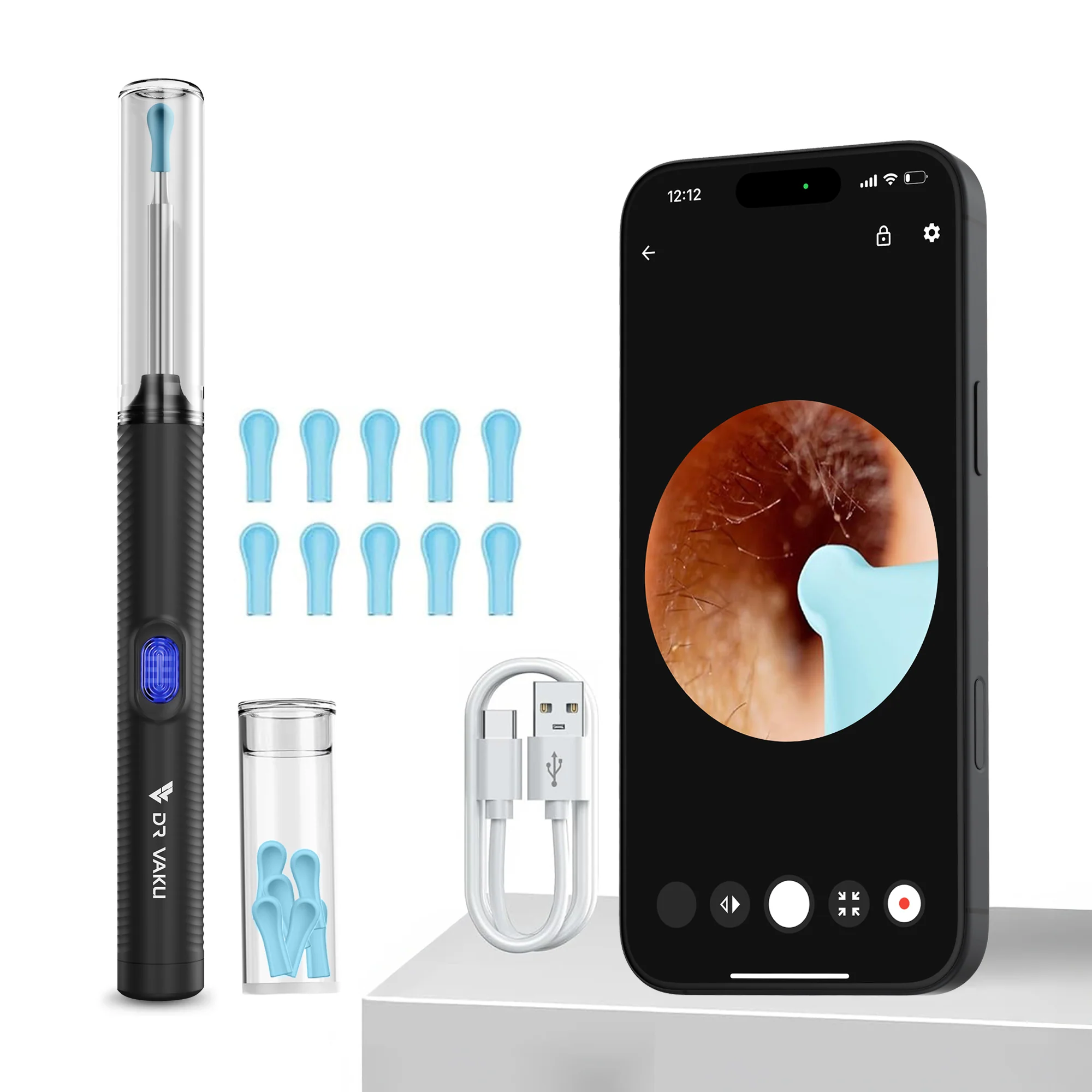 DR VAKU ® Earocam Earwax Removal Tool with 1080p Wireless Camera Waterproof Visual Ear Scope - Image 18