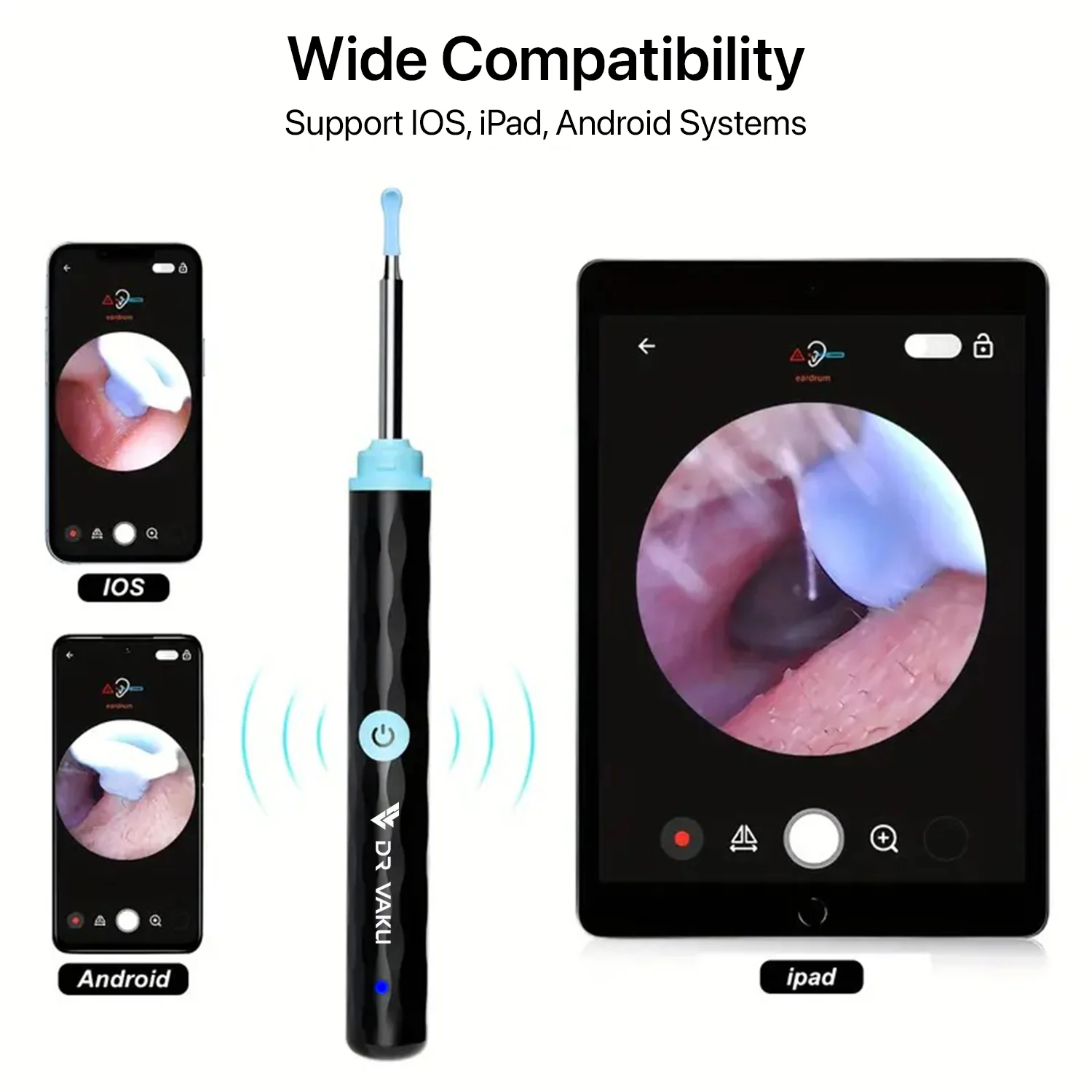 DR VAKU ® Earocam Earwax Removal Tool with 1080p Wireless Camera Waterproof Visual Ear Scope - Image 5