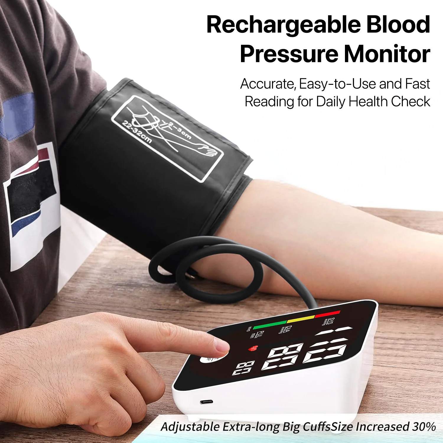 DR VAKU ® Electronic Rechargeable BP Machine Monitor Digital Fully Automatic with Voice Function - Image 5