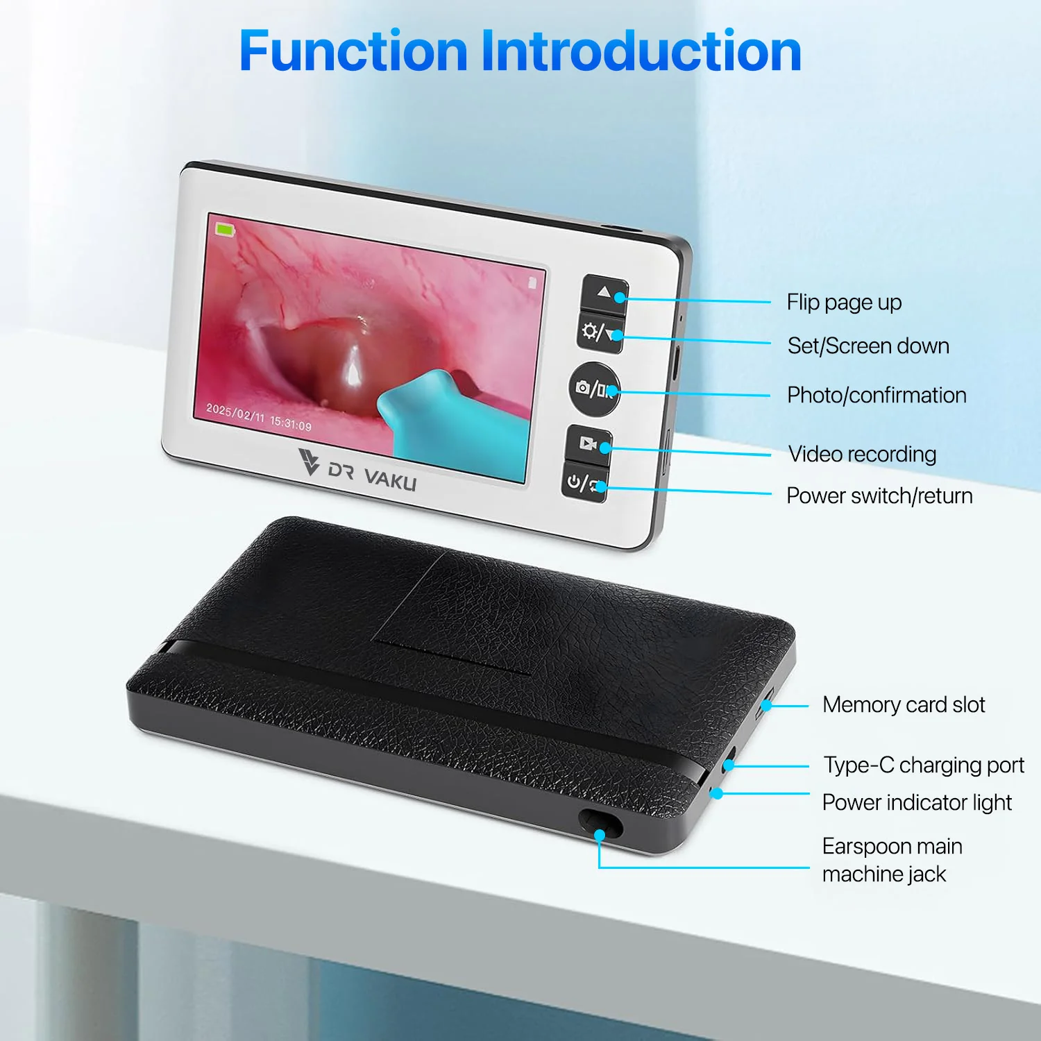 DR VAKU ® ENTSIGHT Plus Digital Otoscope Smart Ear Cleaner Inspection Kit - Image 3