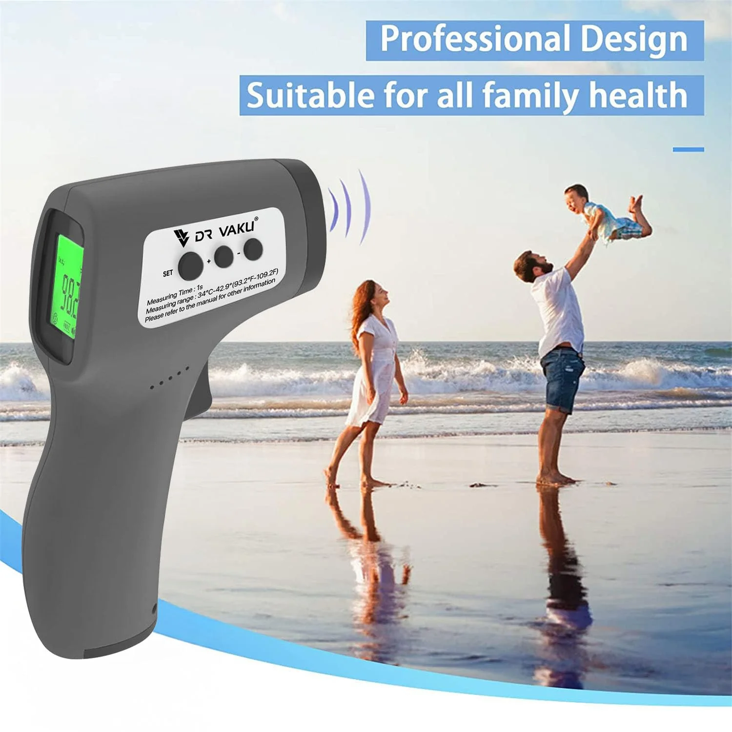 DR VAKU ® Infrared Digital Temperature Gun, Resolution Infrared Thermometer - Image 3