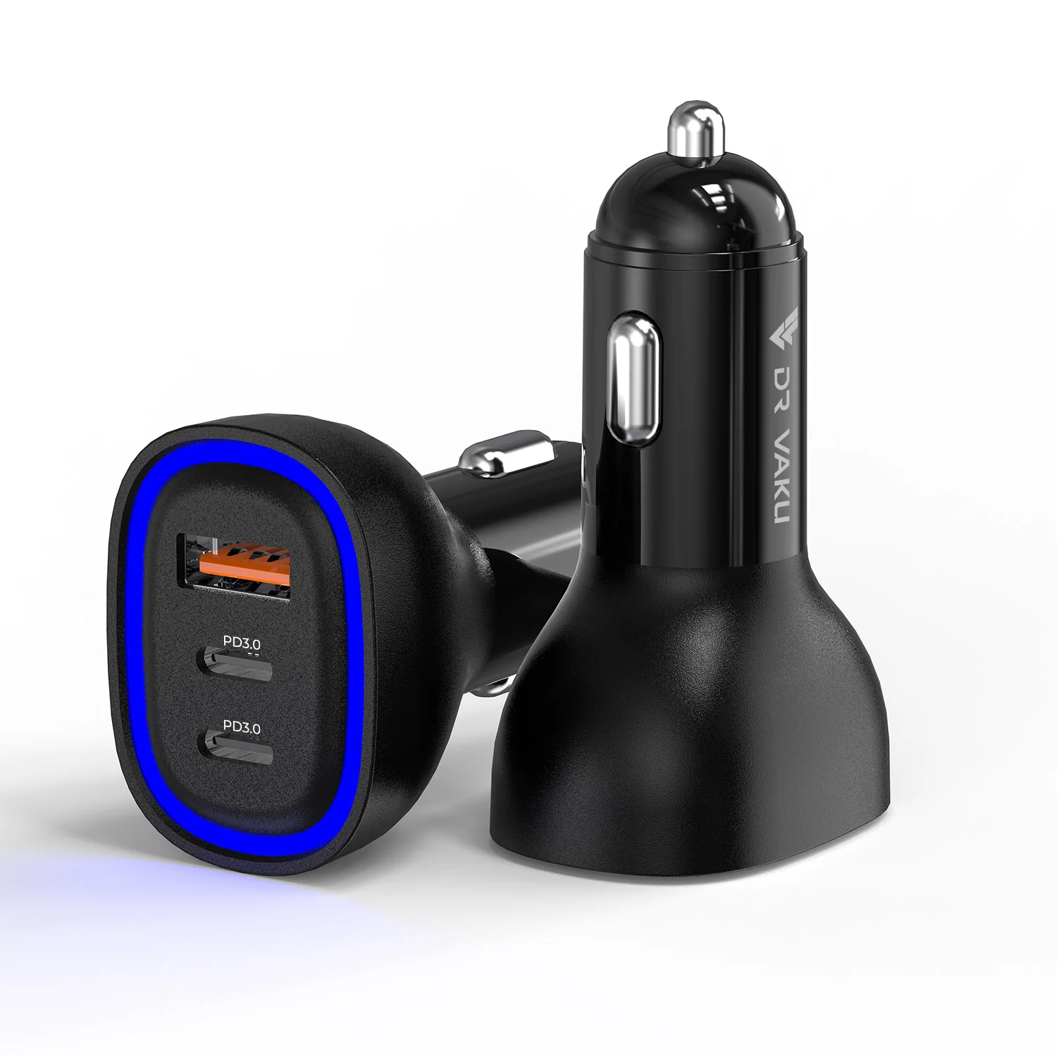 DR VAKU ® MECAVOLT 100W Car Charger Fast Charging Triple Port Dual 2X Type C PD PPS + QC 3.0 USB - Image 4