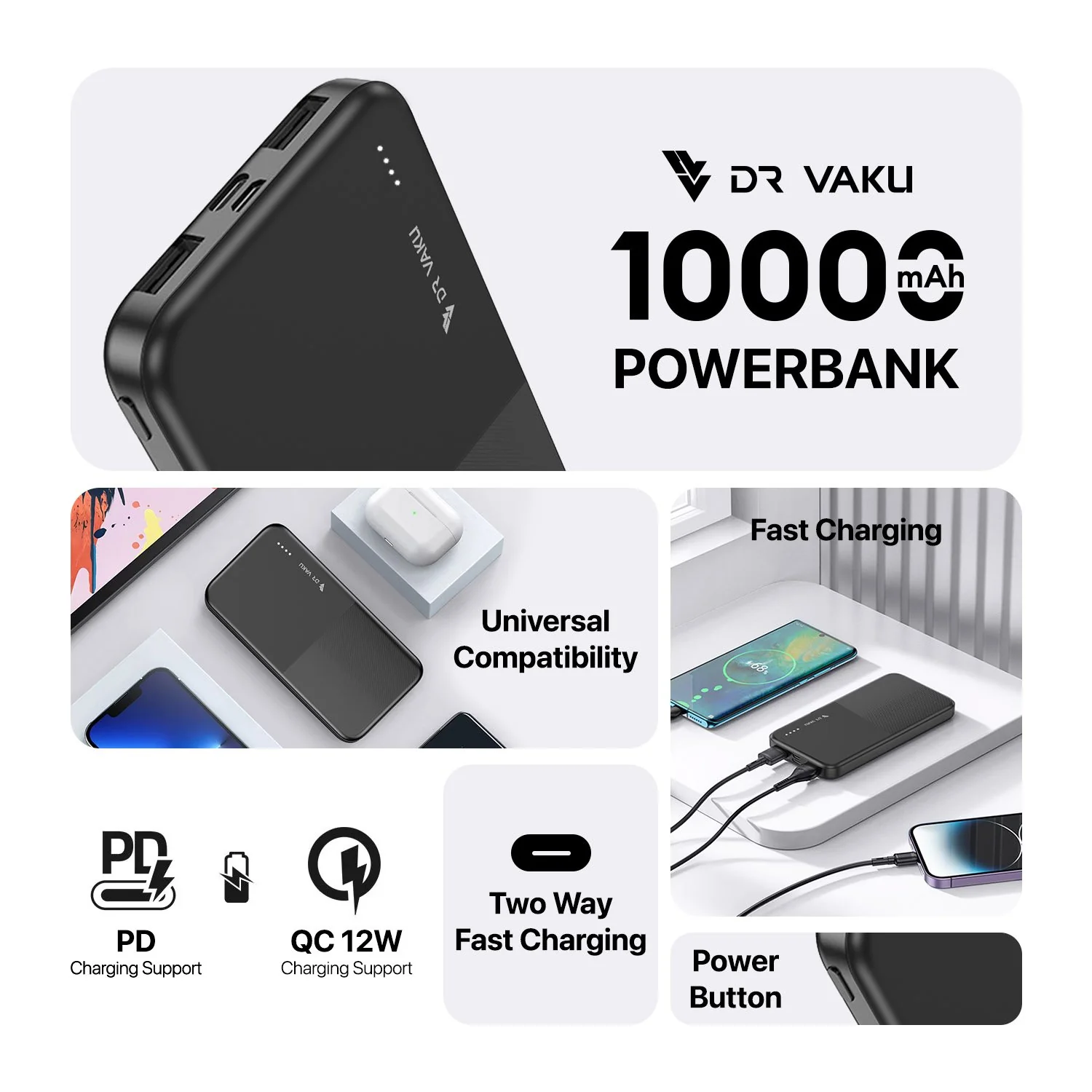 Dr Vaku ® OBIVION 10000mAh Power Bank Dual USB Fast Charge - Image 10