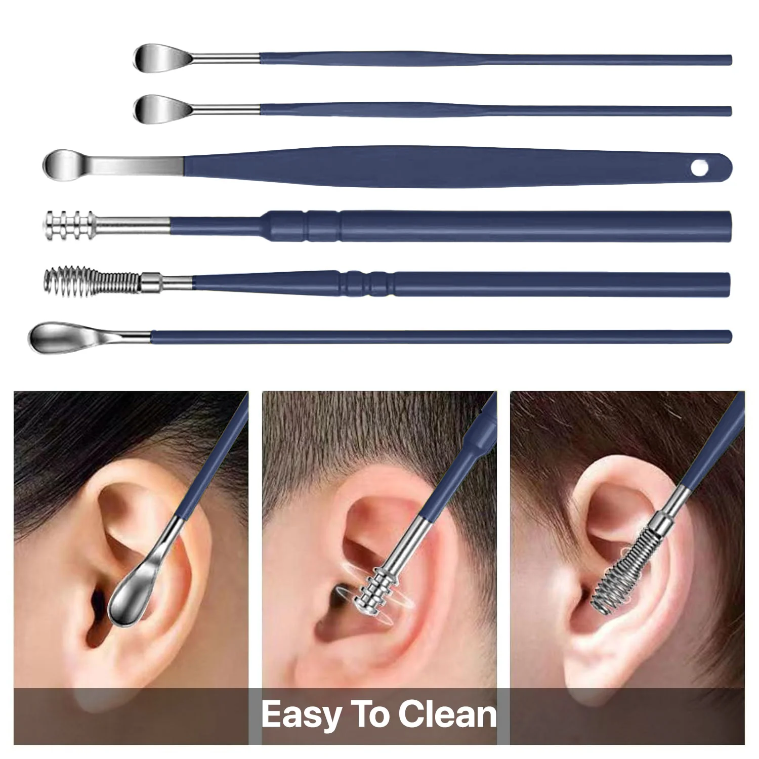 Dr Vaku ® Reusable EarWax Removal Cleaning Tool Kit (Set of 7) Stainless Steel With Storage Case - Image 12
