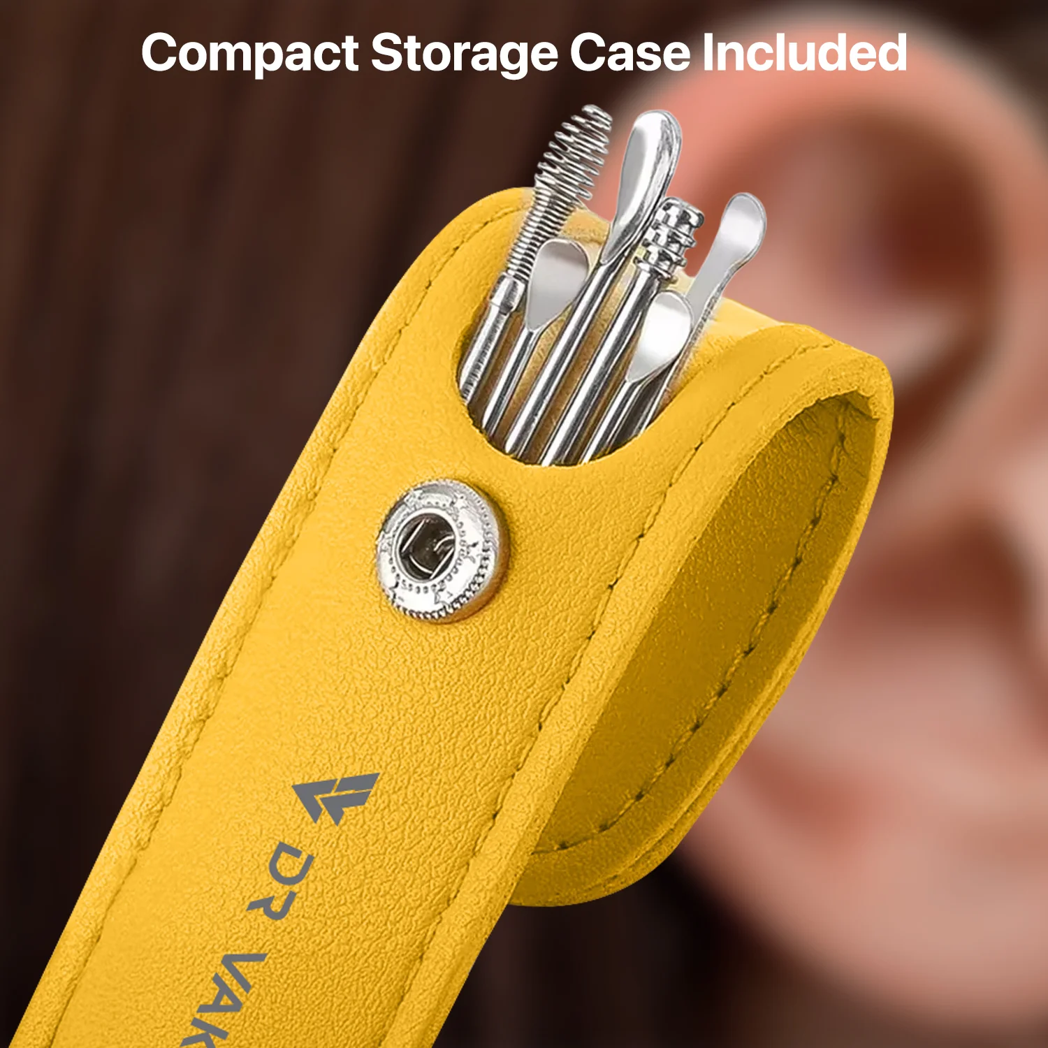 Dr Vaku ® Reusable EarWax Removal Cleaning Tool Kit (Set of 7) Stainless Steel With Storage Case - Image 3