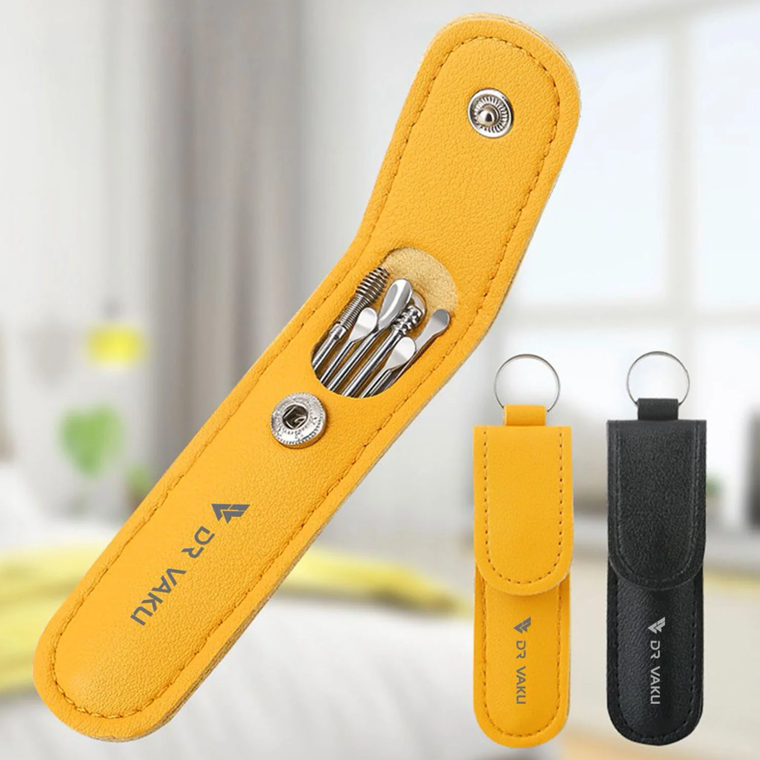 Dr Vaku ® Reusable EarWax Removal Cleaning Tool Kit (Set of 7) Stainless Steel With Storage Case - Image 7