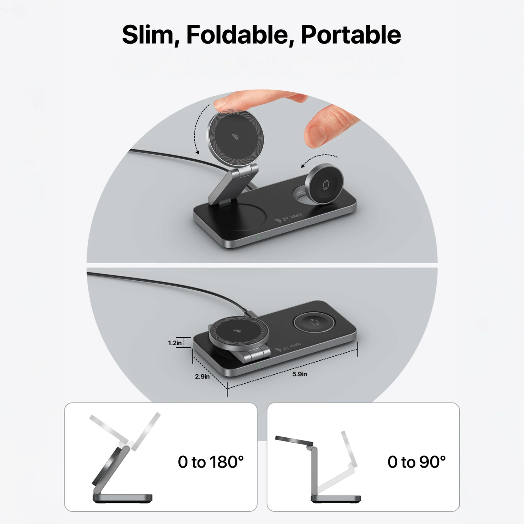 DR VAKU ® TRIXSTATION 3-in-1 MagSafe Wireless Charger Dock (23W) | Fast Charge iPhone, Watch & AirPods - Image 5