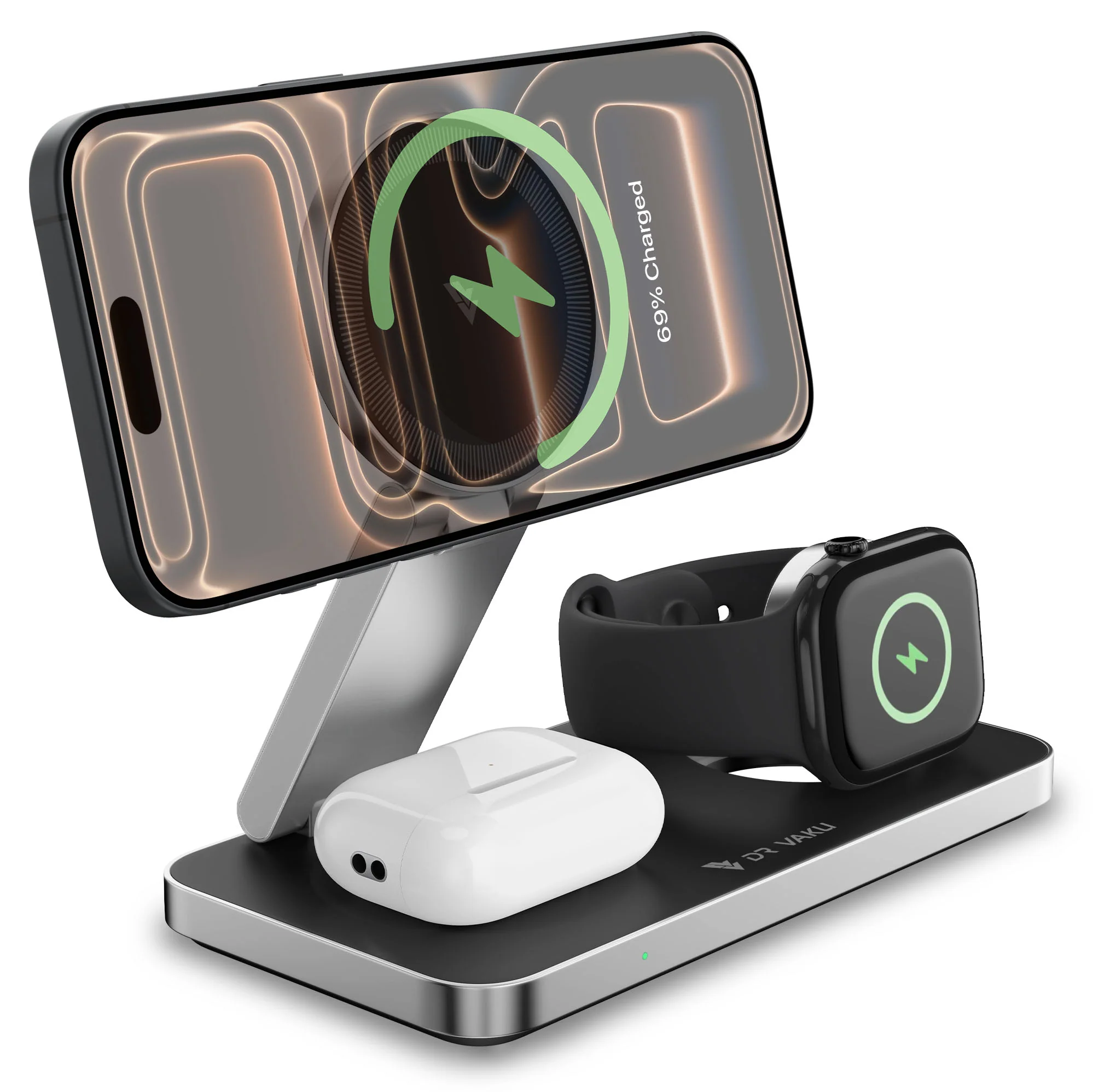 DR VAKU ® TRIXSTATION 3-in-1 MagSafe Wireless Charger Dock (23W) | Fast Charge iPhone, Watch & AirPods - Image 7