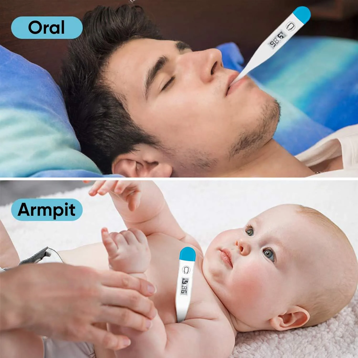 DR VAKU ® Digital Thermometer for Adults & Babies Fast Oral & Underarm Temperature Measurement Celsius & Fahrenheit Water-Resistant - Image 6
