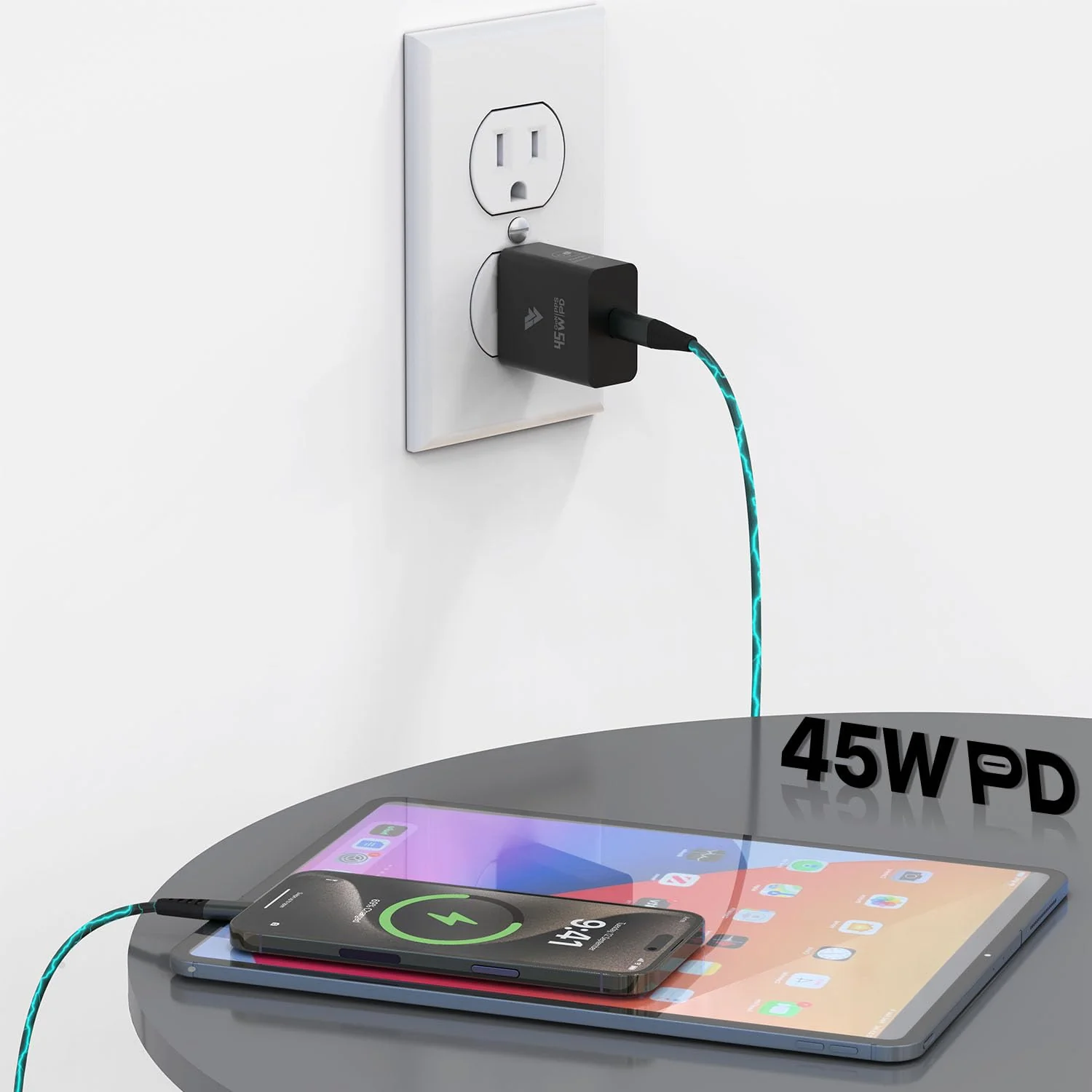 DR VAKU ® ROGUE 45W PD GaN Fast Charger Type C Adapter for IOS & All Android Devices - Image 3