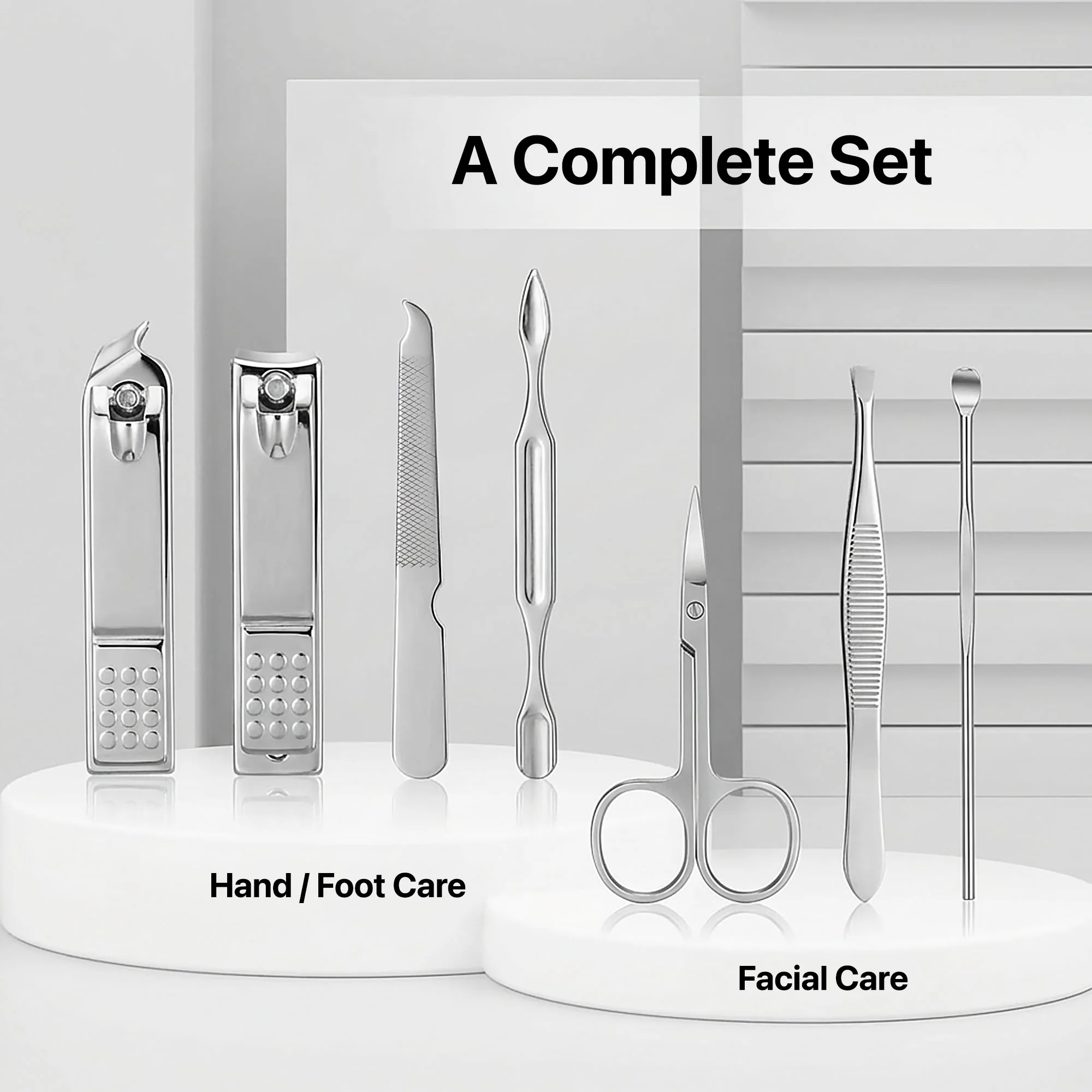 Dr Vaku ® 7 in 1 Nail Care Stainless Steel Tool Kit with Travel Case - Image 2