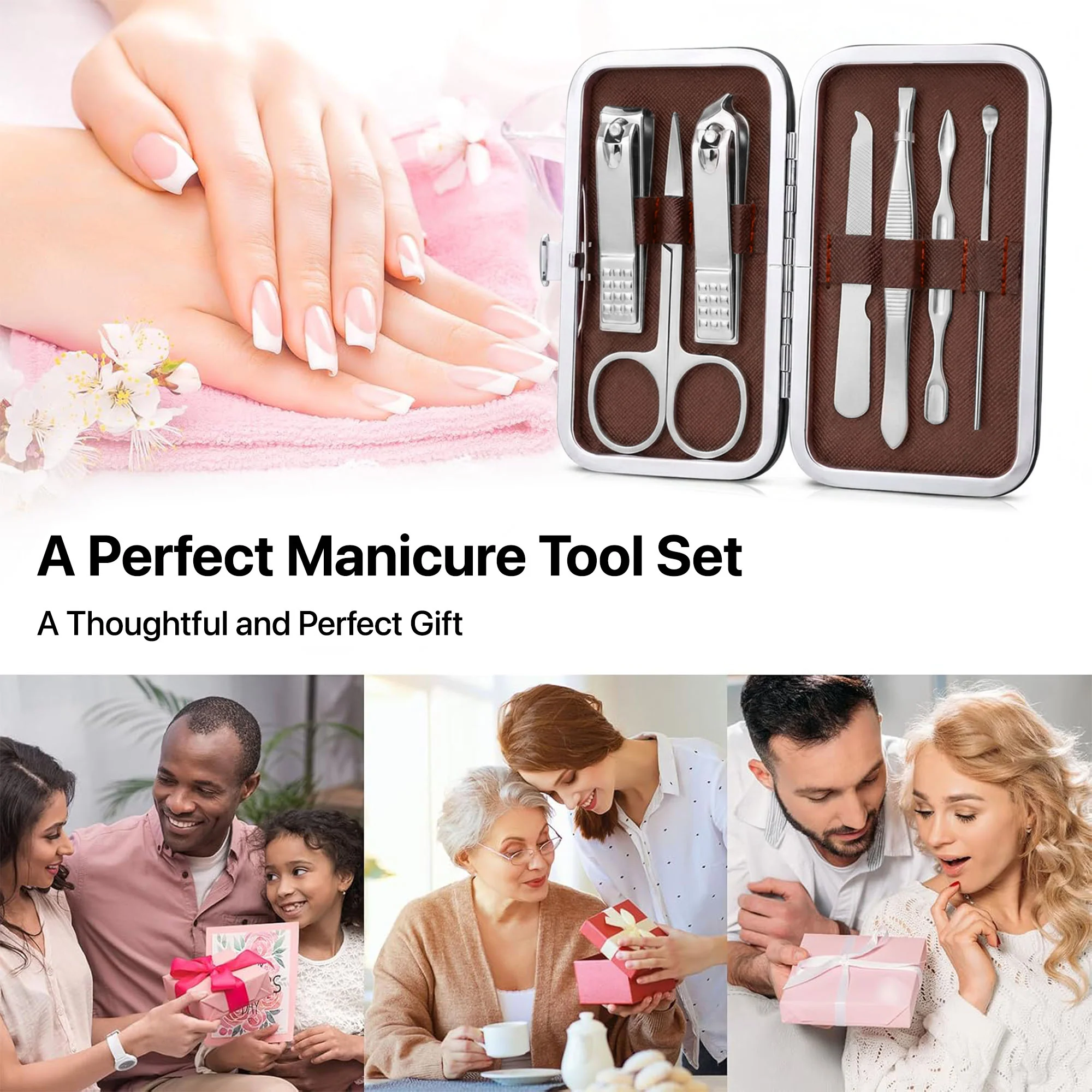 Dr Vaku ® 7 in 1 Nail Care Stainless Steel Tool Kit with Travel Case - Image 4