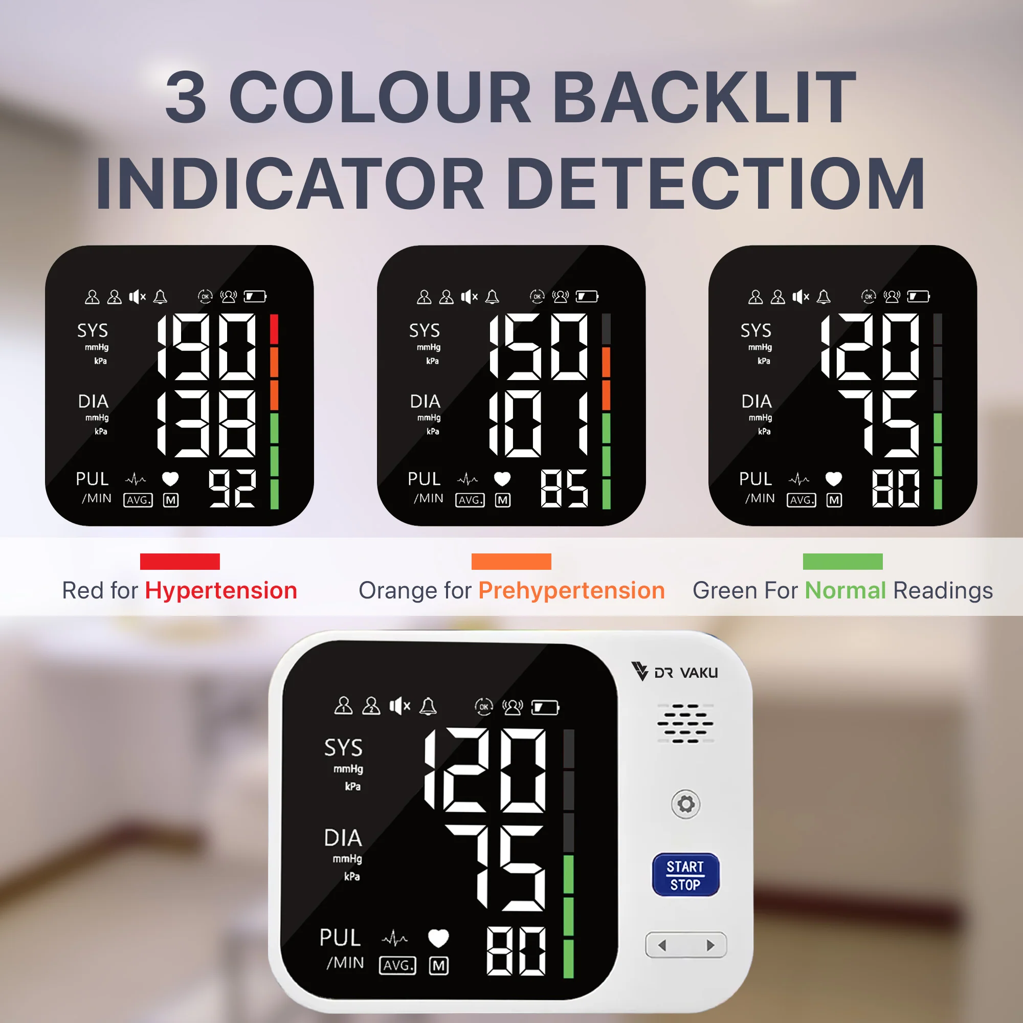 DR VAKU ® BP Monitor Fully Automatic Blood Pressure Machine with Talking Function - Image 3