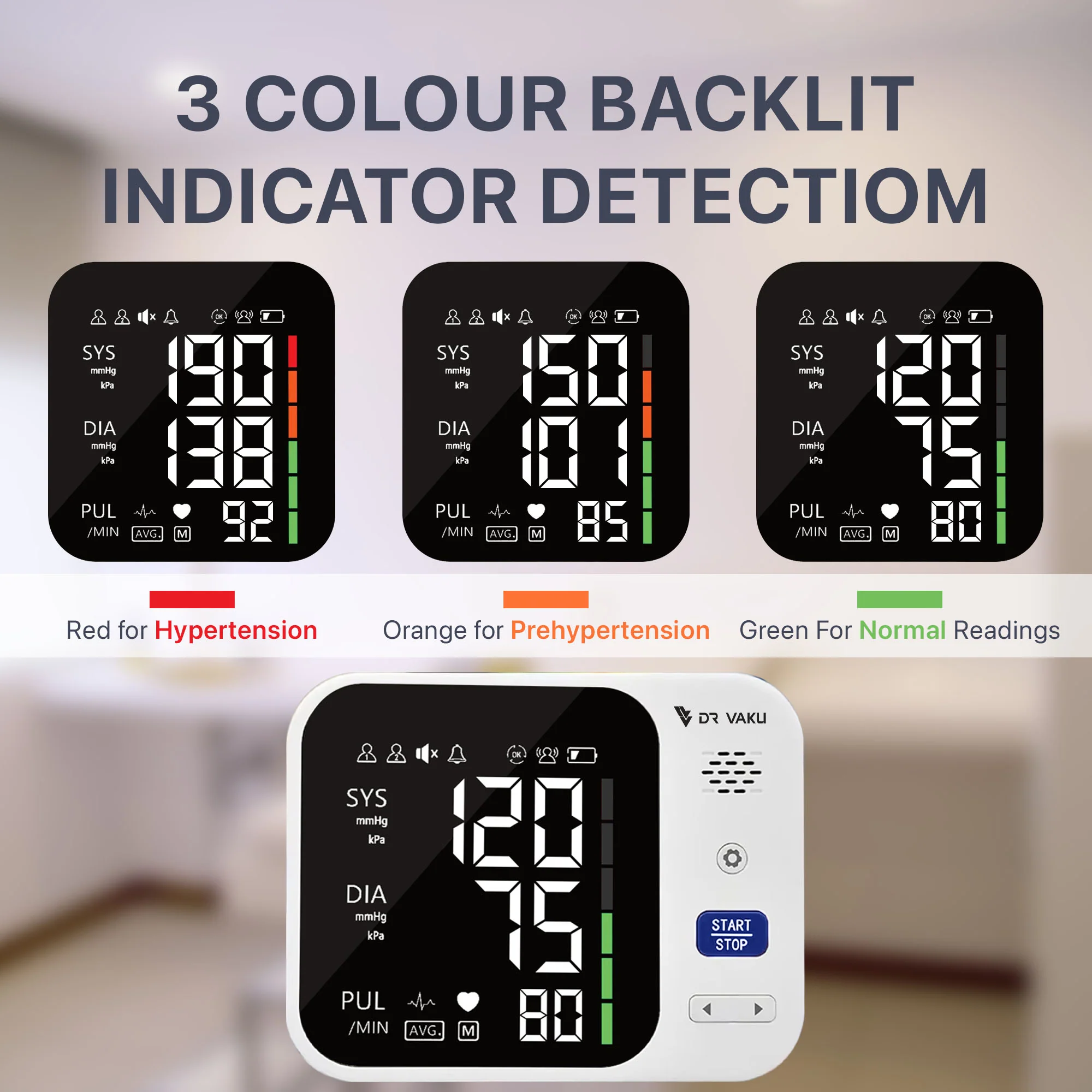 DR VAKU ® Rechargeable BP Monitor Fully Automatic Blood Pressure Machine - Image 4