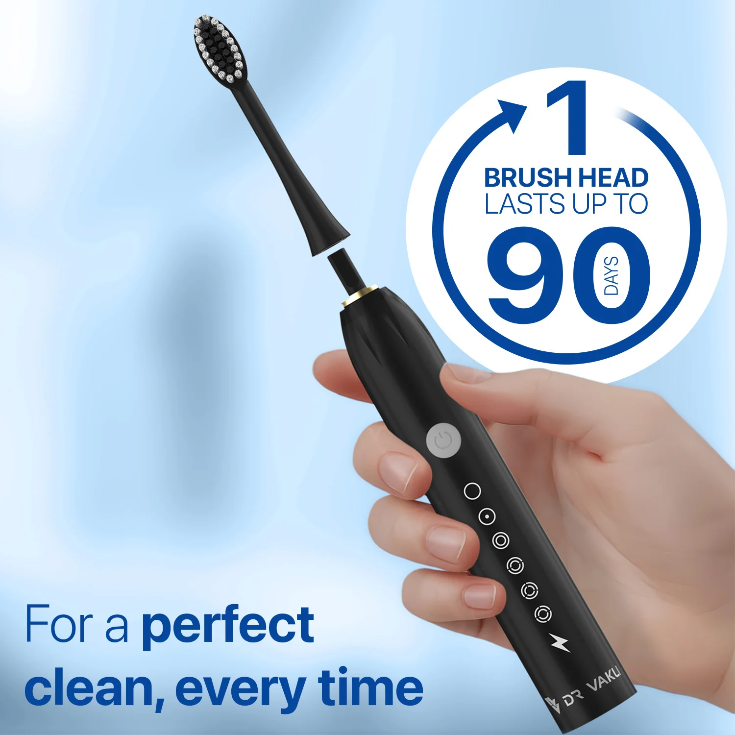 Dr Vaku® Sonicare+ Electric Toothbrush with 6 Advanced Modes And 4 Brush Heads - Image 7