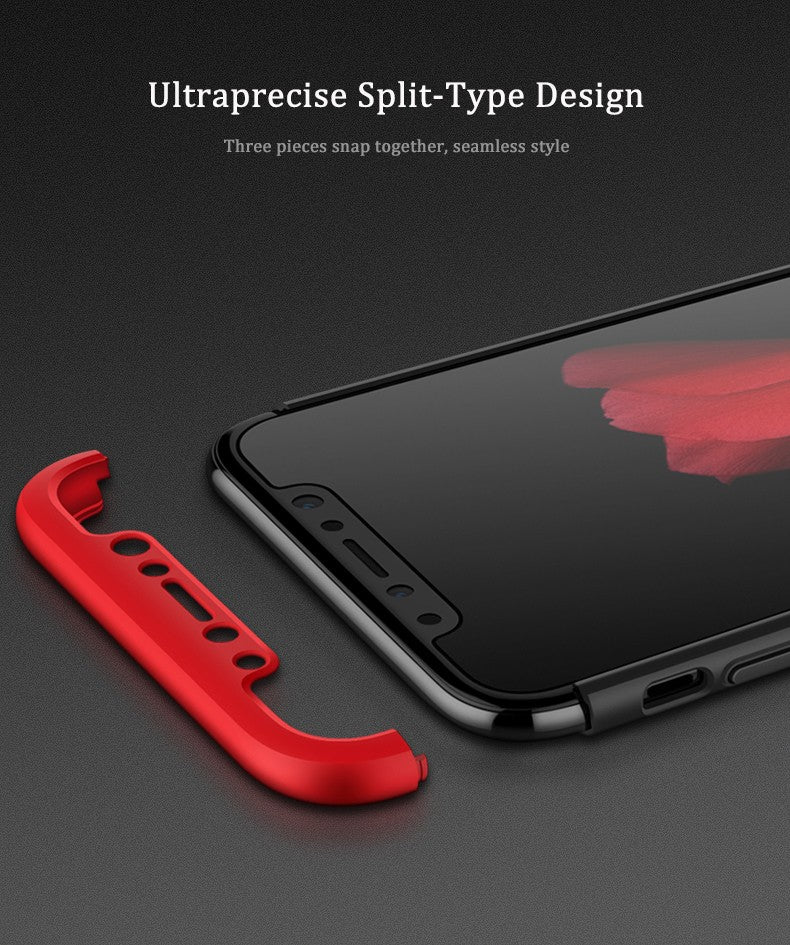 FCK® Apple iPhone X / XS 3-in-1 360 Series PC Case Dual-Colour Finish Ultra-thin Slim Front Case + Back Cover - Image 4
