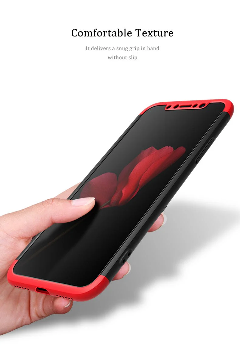 FCK® Apple iPhone X / XS 3-in-1 360 Series PC Case Dual-Colour Finish Ultra-thin Slim Front Case + Back Cover - Image 5