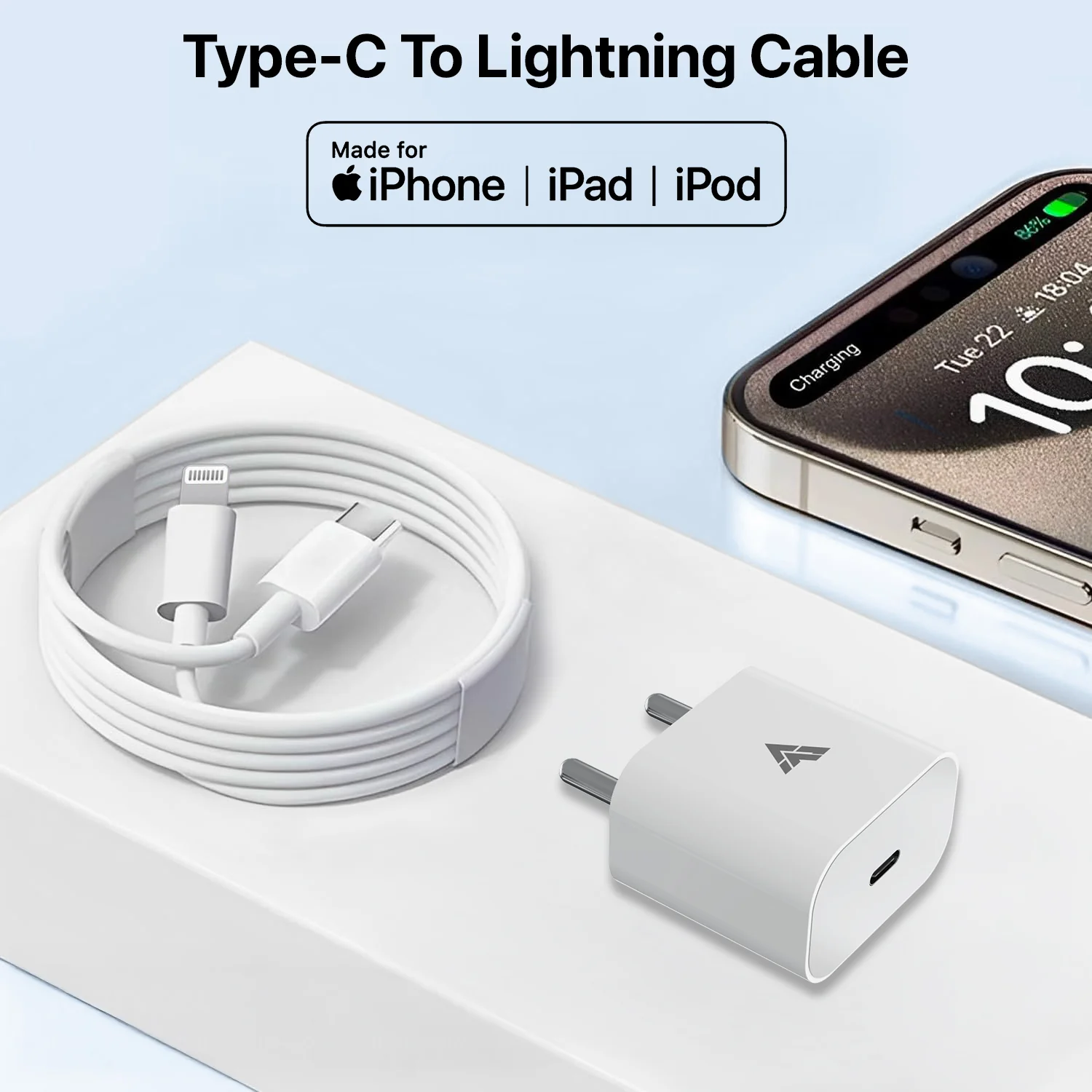 Original 20W iPhone Charger + Type C to Lightning [Apple MFi Certified] Cable Combo | (5X Speed) - Image 3