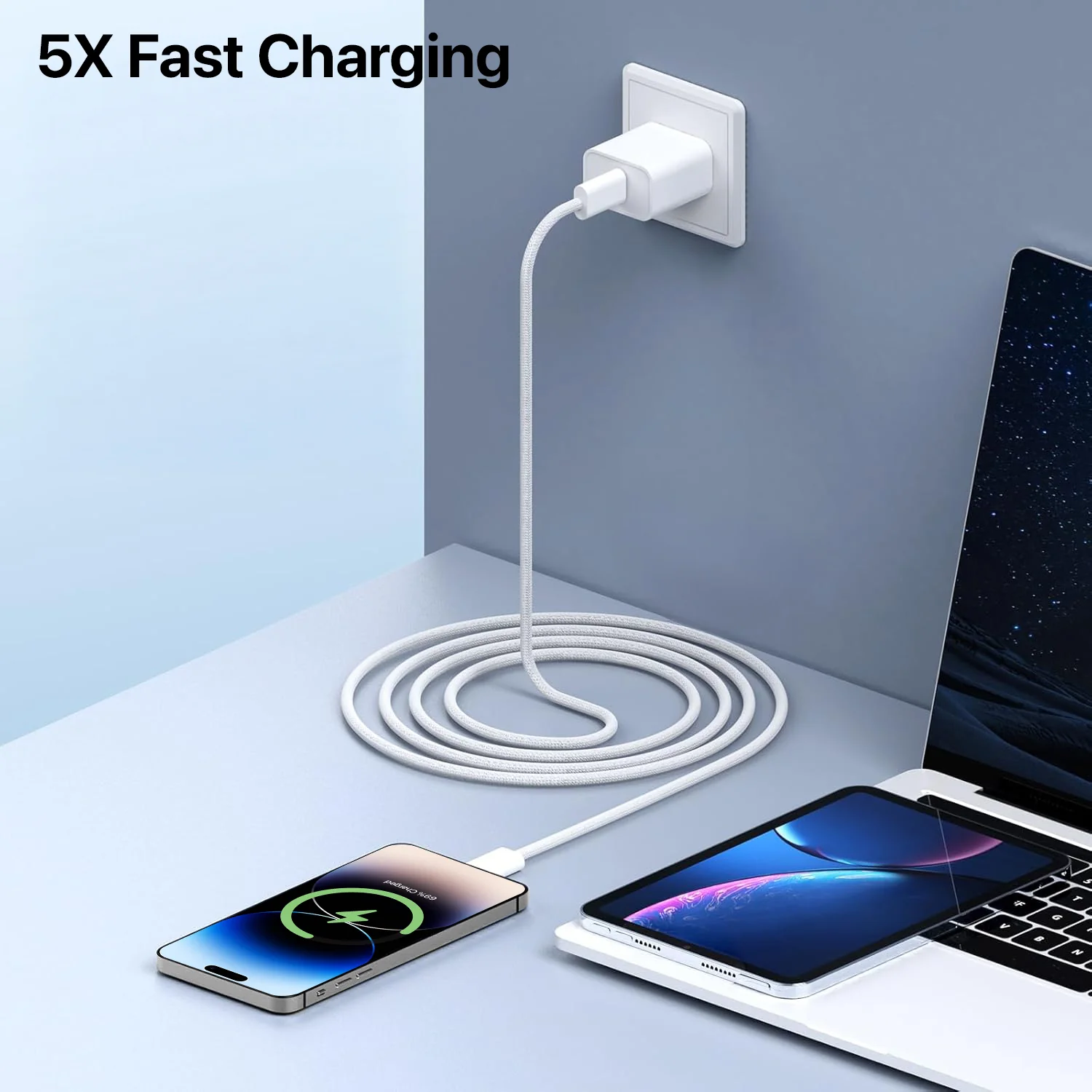 Original 20W iPhone Charger + Type C to Lightning [Apple MFi Certified] Cable Combo | (5X Speed) - Image 4