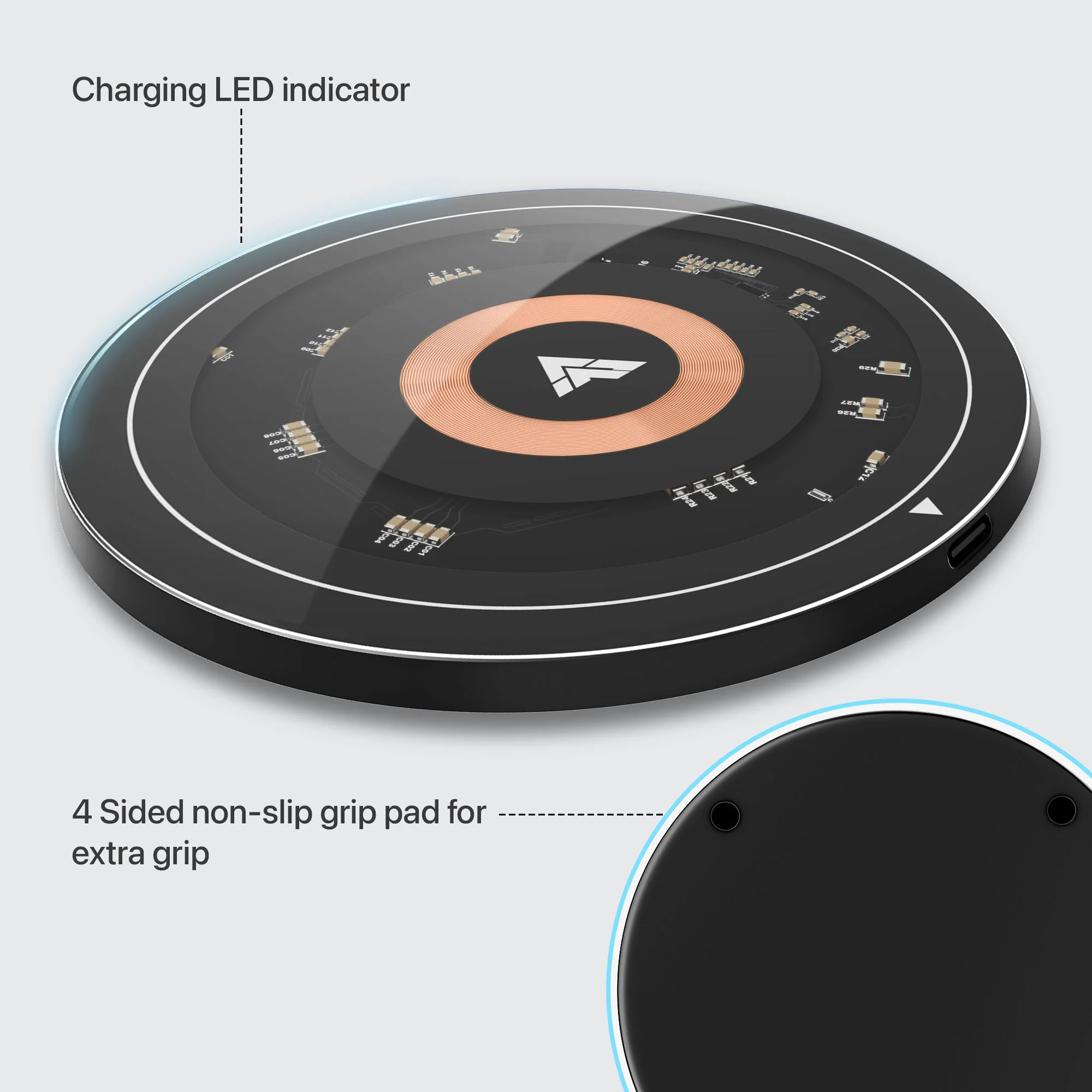 Vaku ® Quantum Flow Series 15W Wireless Charger Fast Charging Pad - Image 3