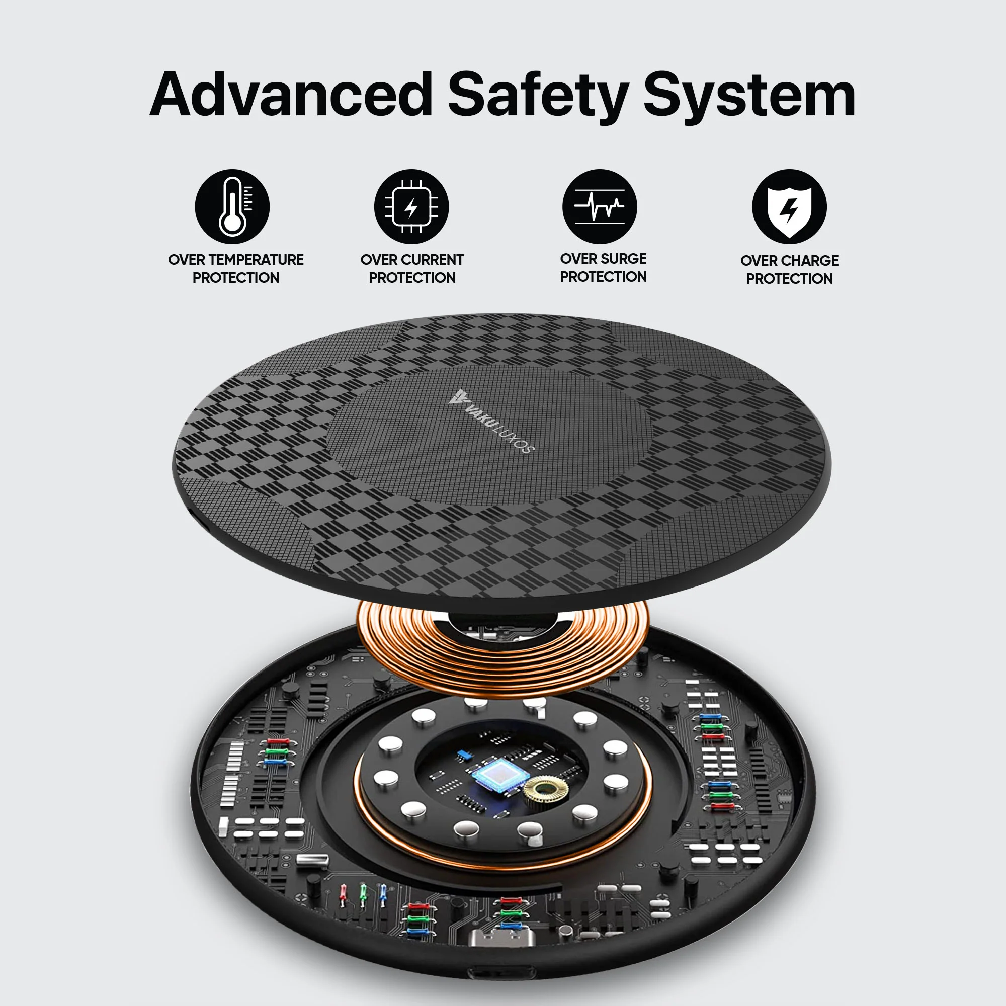 Vaku ® Waverex Series 15W Wireless Charger Fast Charging Pad - Image 3