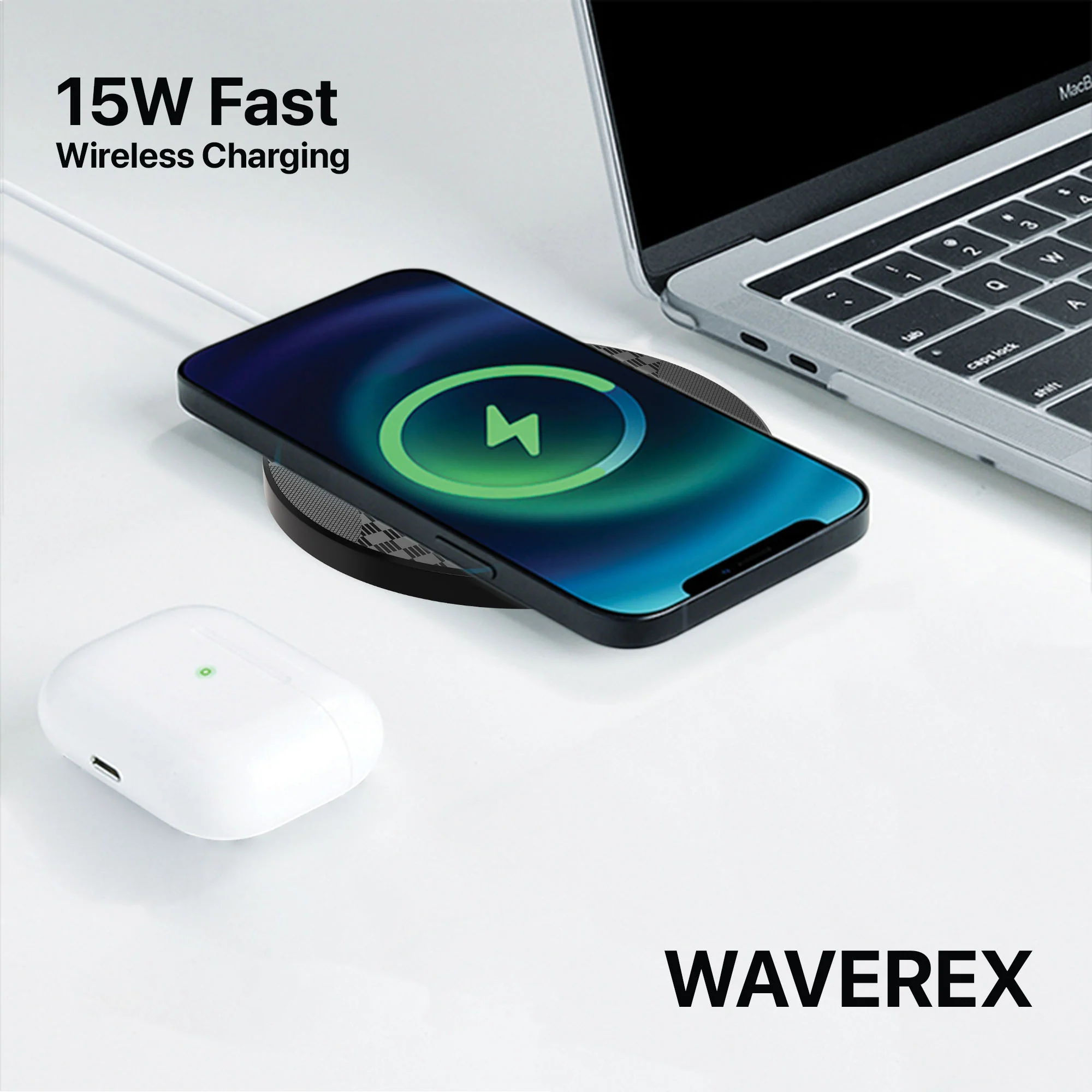 Vaku ® Waverex Series 15W Wireless Charger Fast Charging Pad - Image 7