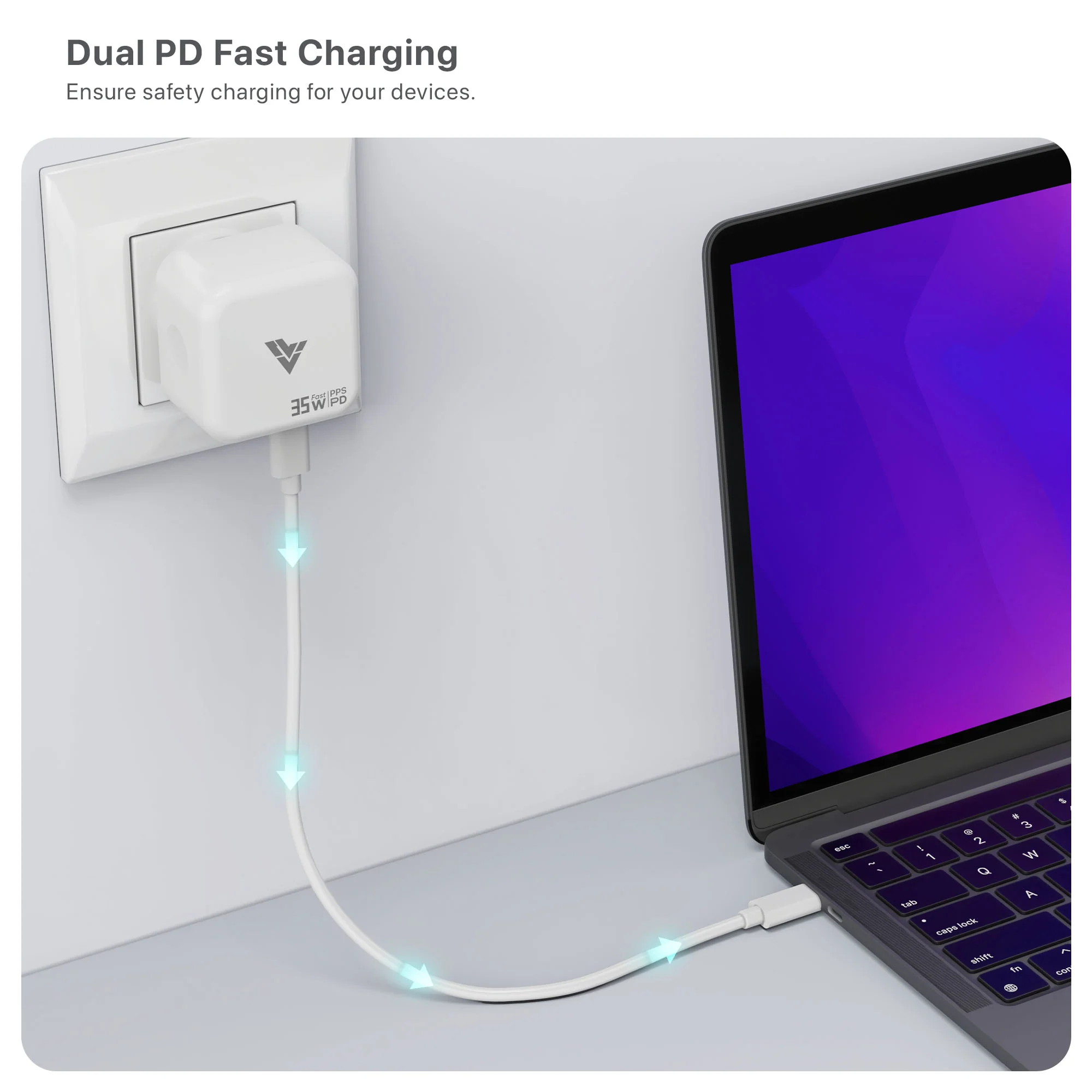 Vaku ® 35W Dual Power Delivery USB-C Port Multi-Protocol (35W | 30W | 25W | 30W ) Fast Charger - Image 5