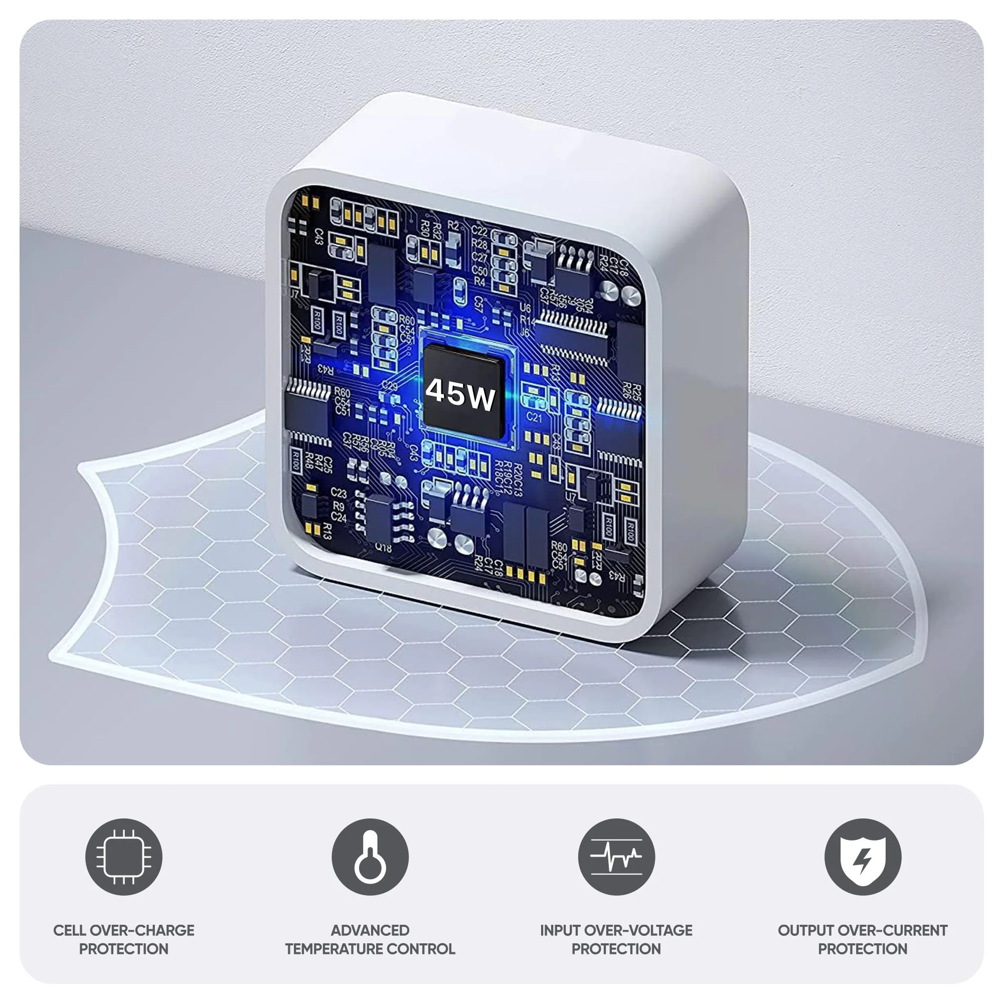 Vaku ® 45W Dual Power Delivery USB-C Port Multi-Protocol (30W | 25W | 35W | 45W ) Fast Charger Adapter - Image 5
