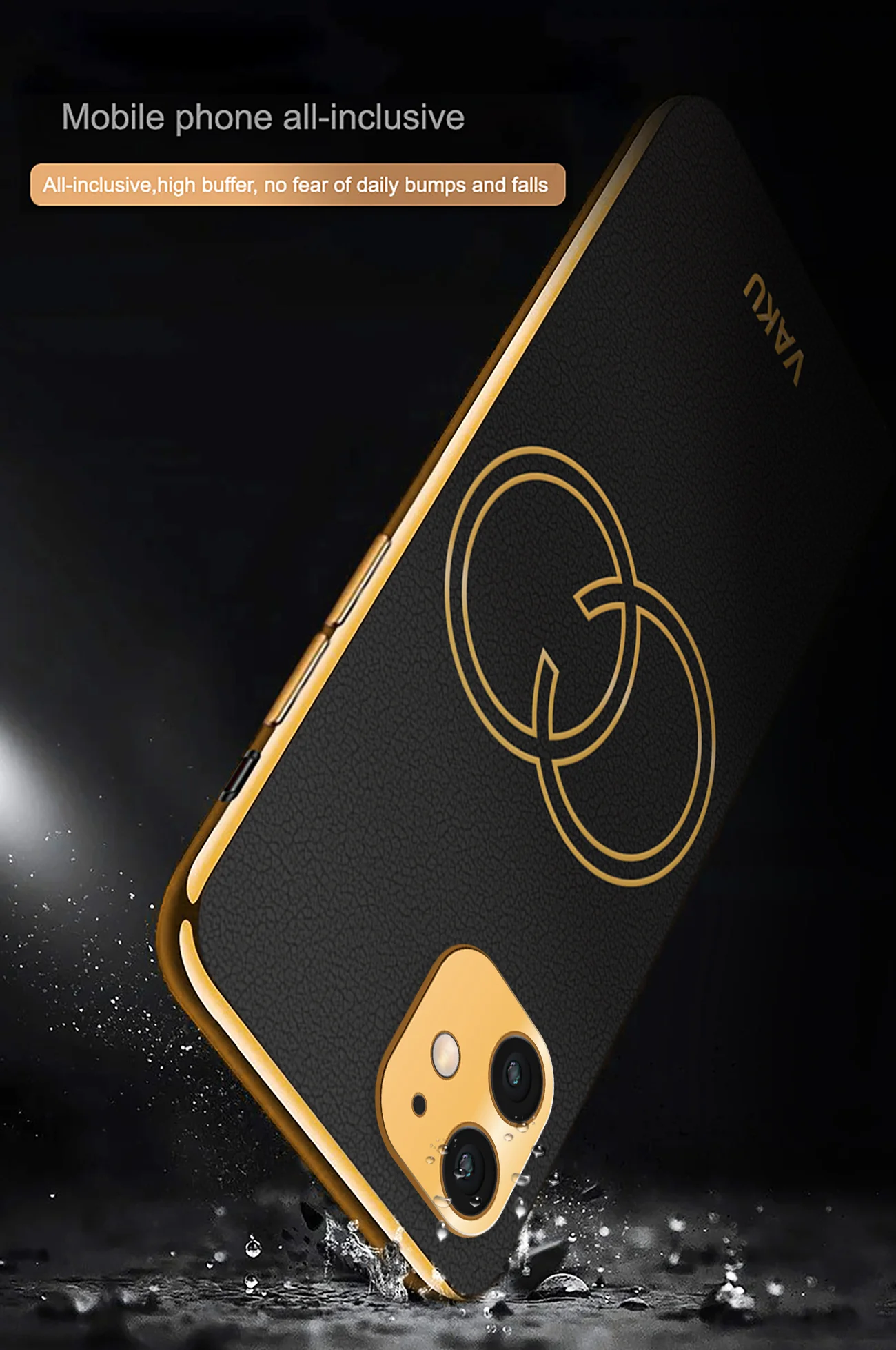 Vaku® Apple iPhone 11 Skylar Leather Pattern Gold Electroplated Soft TPU Back Cover - Image 12