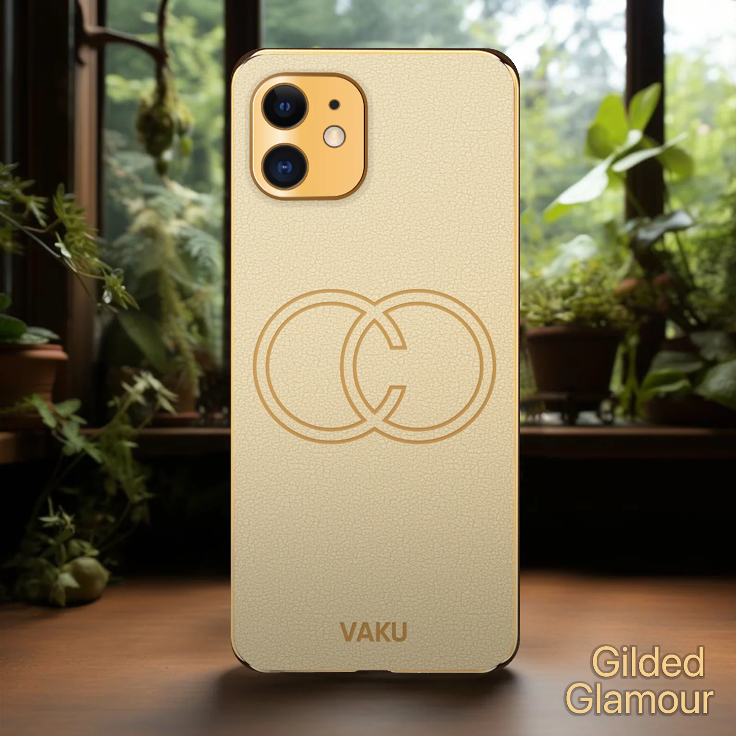 Vaku® Apple iPhone 11 Skylar Leather Pattern Gold Electroplated Soft TPU Back Cover - Image 14