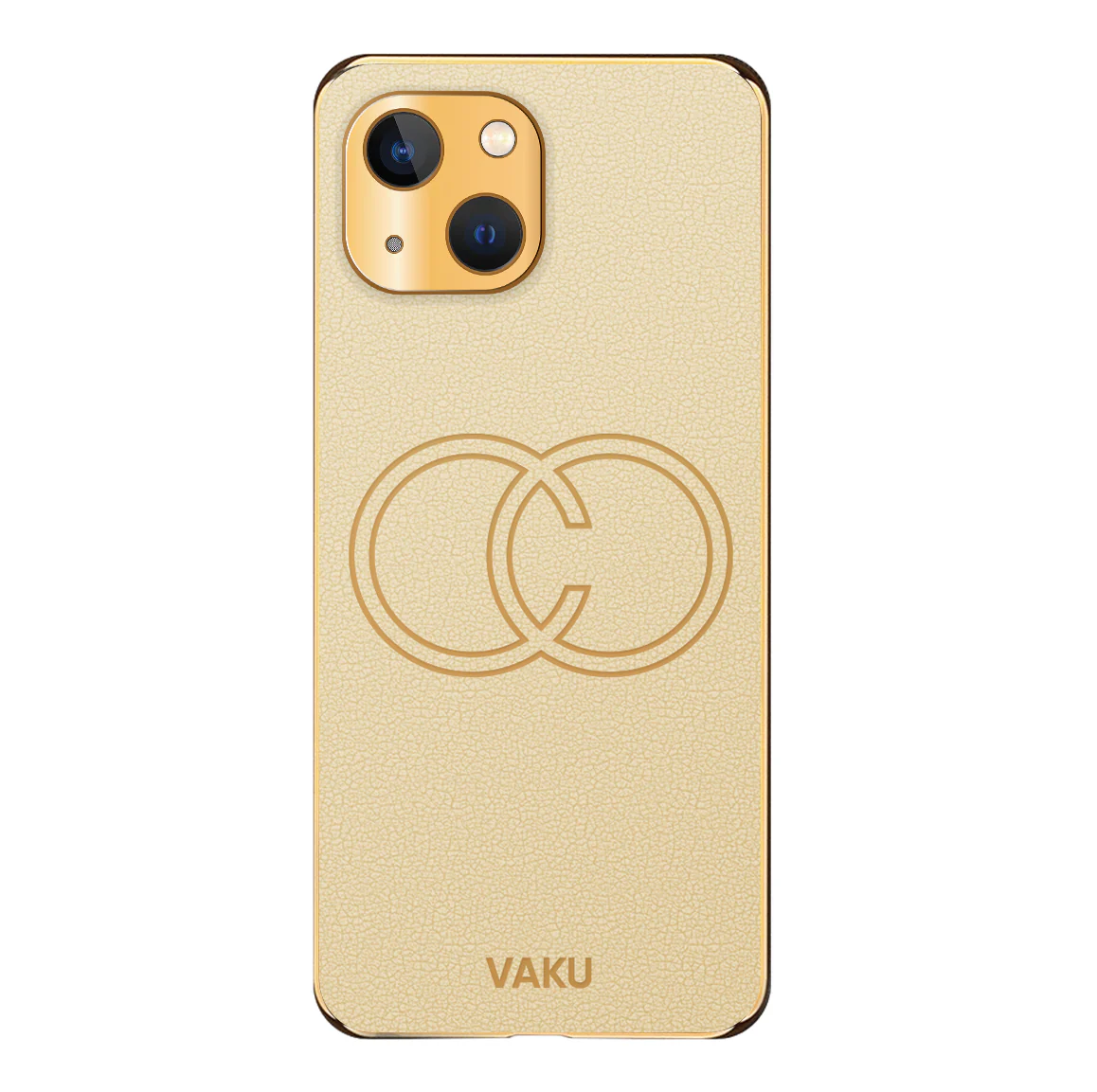 Vaku® Apple iPhone 13 Skylar Leather Pattern Gold Electroplated Soft TPU Back Cover - Image 15