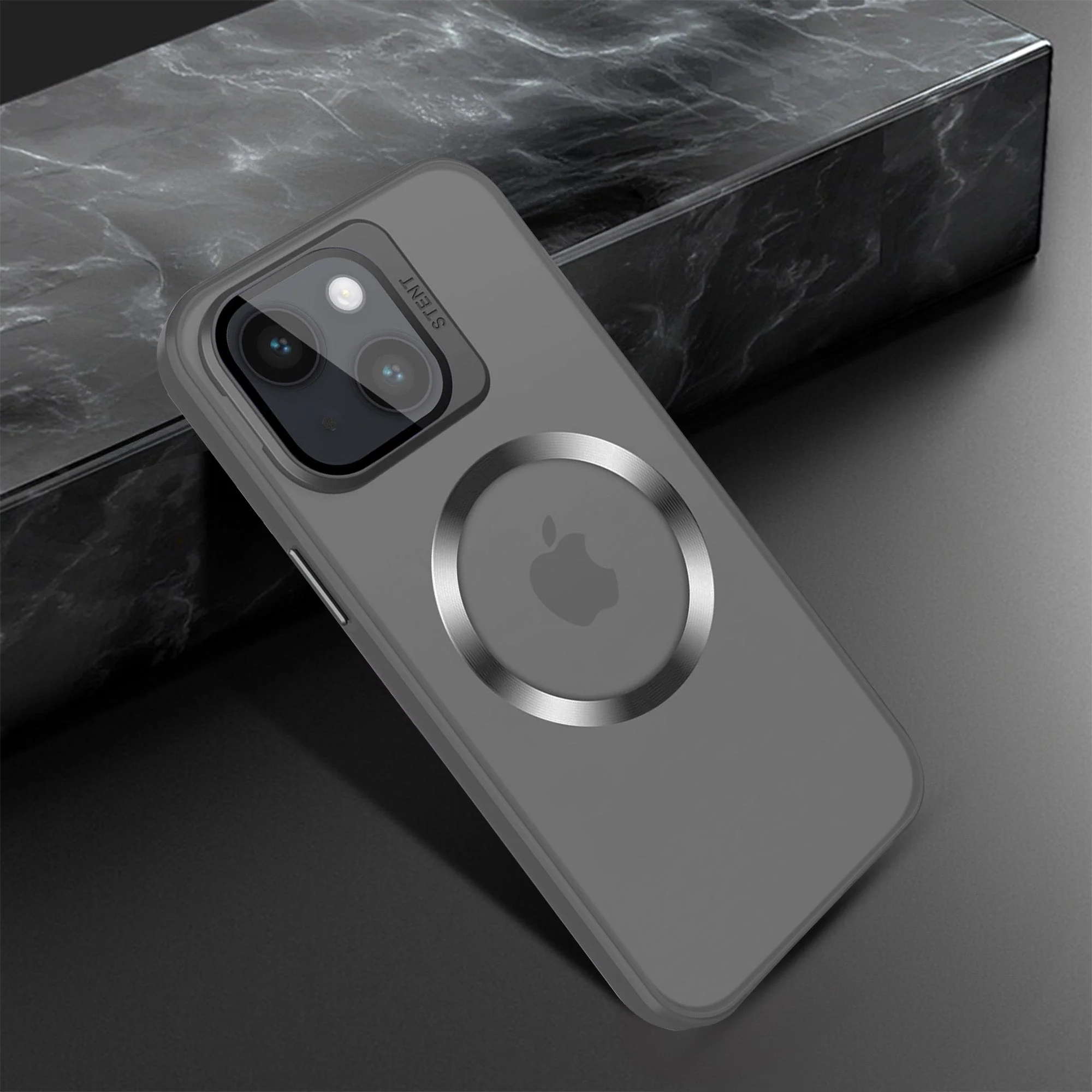 Vaku ® Apple iPhone 14 Plus Rime Frosted Magnetic Magpro Translucent Back Cover - Image 2