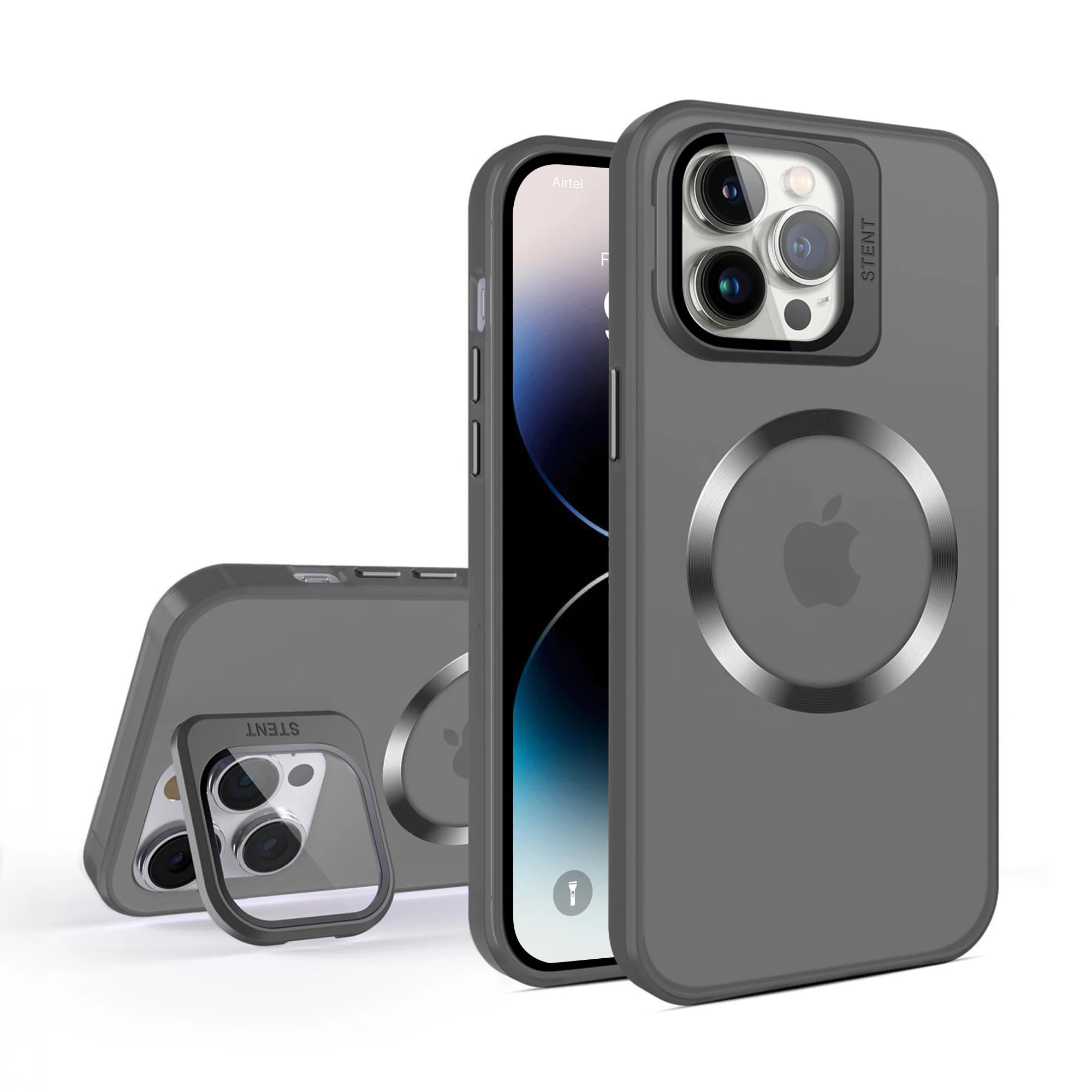 Vaku ® Apple iPhone 14 Pro Max Rime Frosted Magnetic Magpro Translucent Back Cover