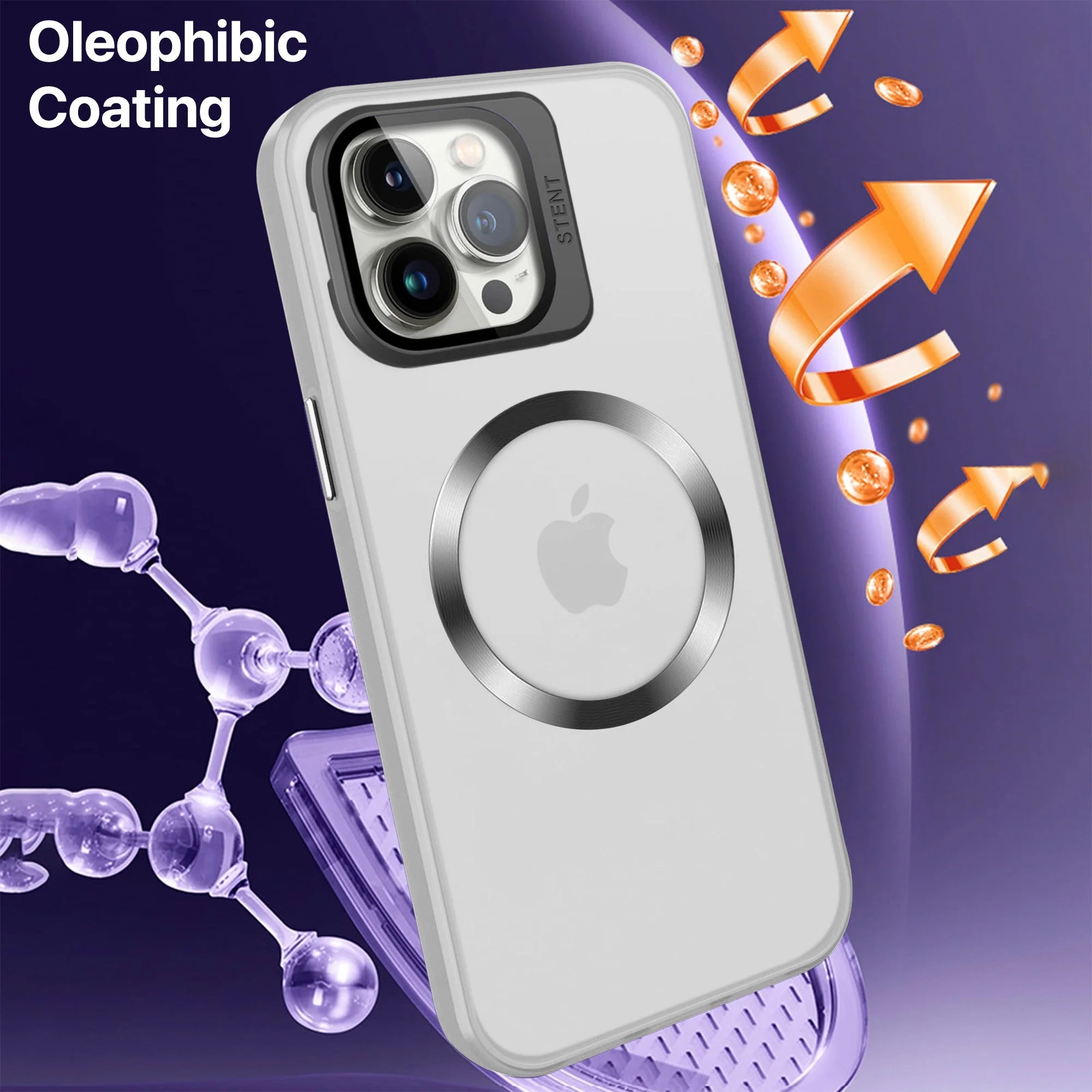 Vaku ® Apple iPhone 14 Pro Max Rime Frosted Magnetic Magpro Translucent Back Cover - Image 17