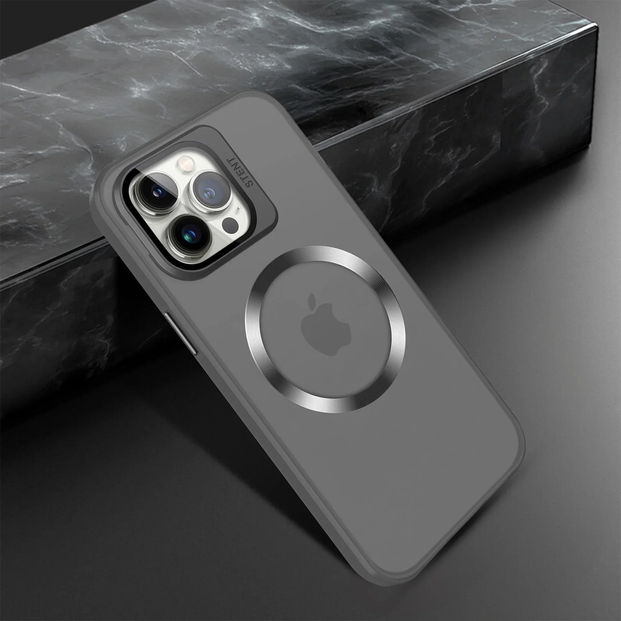 Vaku ® Apple iPhone 14 Pro Max Rime Frosted Magnetic Magpro Translucent Back Cover - Image 2