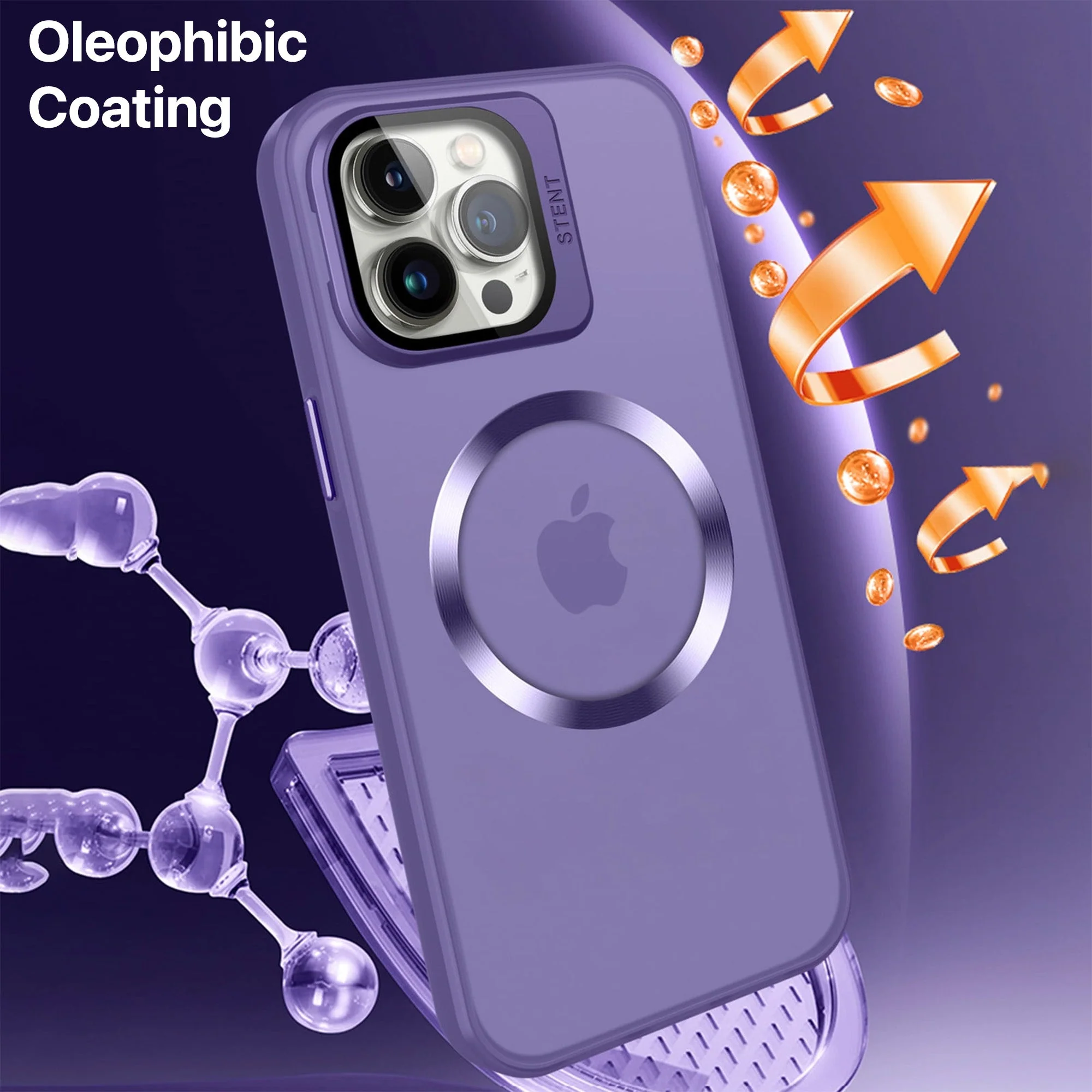 Vaku ® Apple iPhone 14 Pro Rime Frosted Magnetic Magpro Translucent Back Cover - Image 12