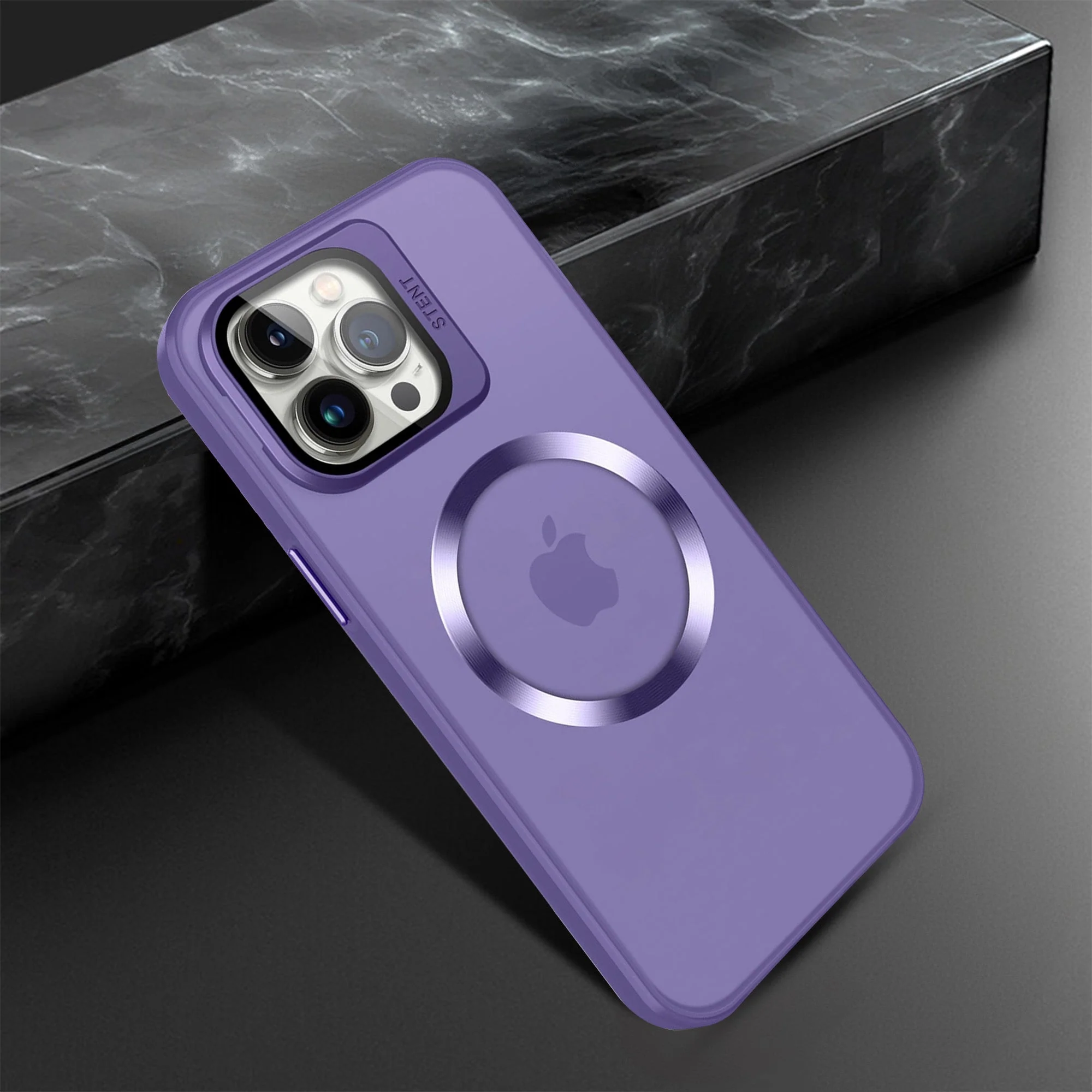 Vaku ® Apple iPhone 14 Pro Rime Frosted Magnetic Magpro Translucent Back Cover - Image 5
