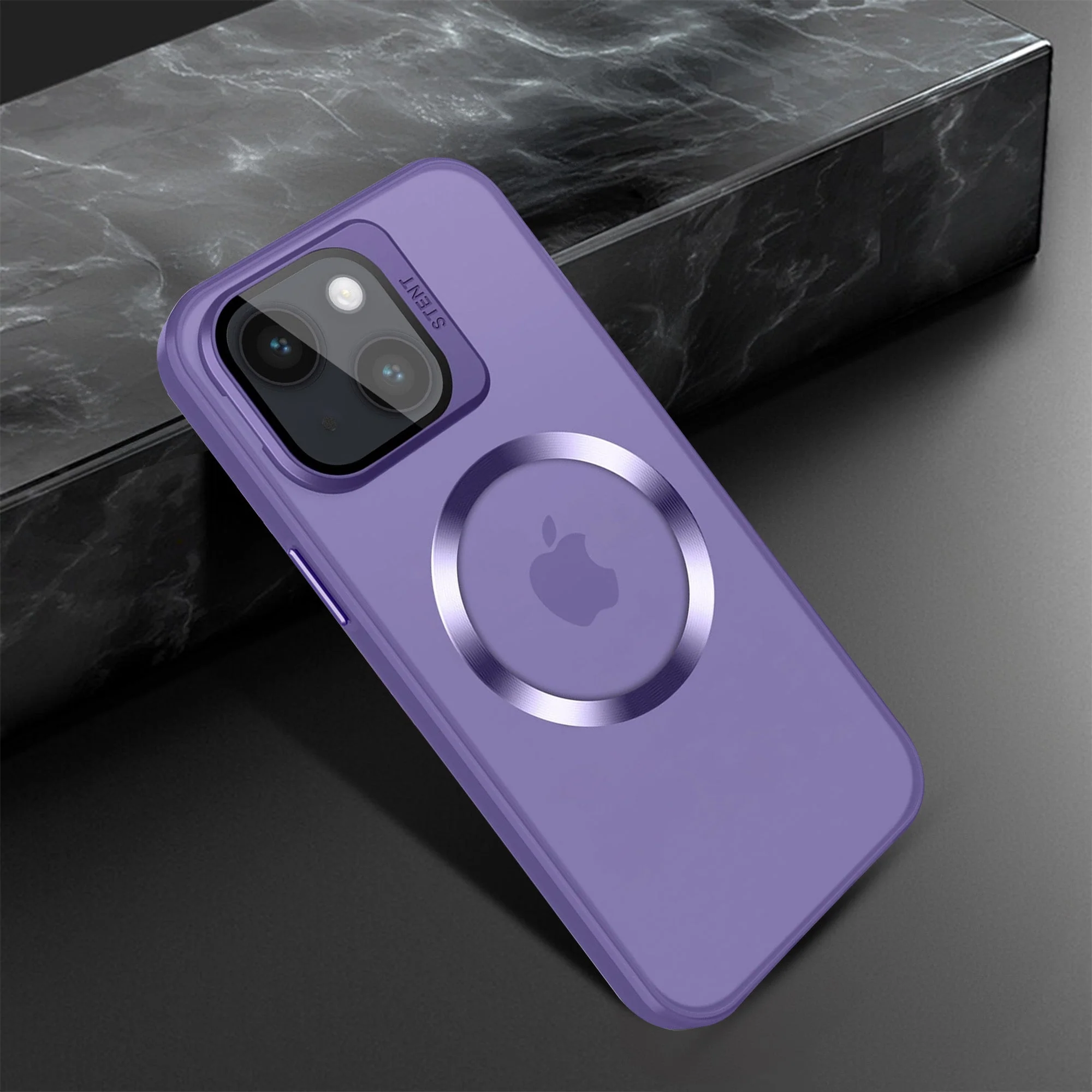 Vaku ® Apple iPhone 14 Rime Frosted Magnetic Magpro Translucent Back Cover - Image 5